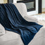 Organic Cotton Cable Knit Throw (Dark Navy) - DelaraHome