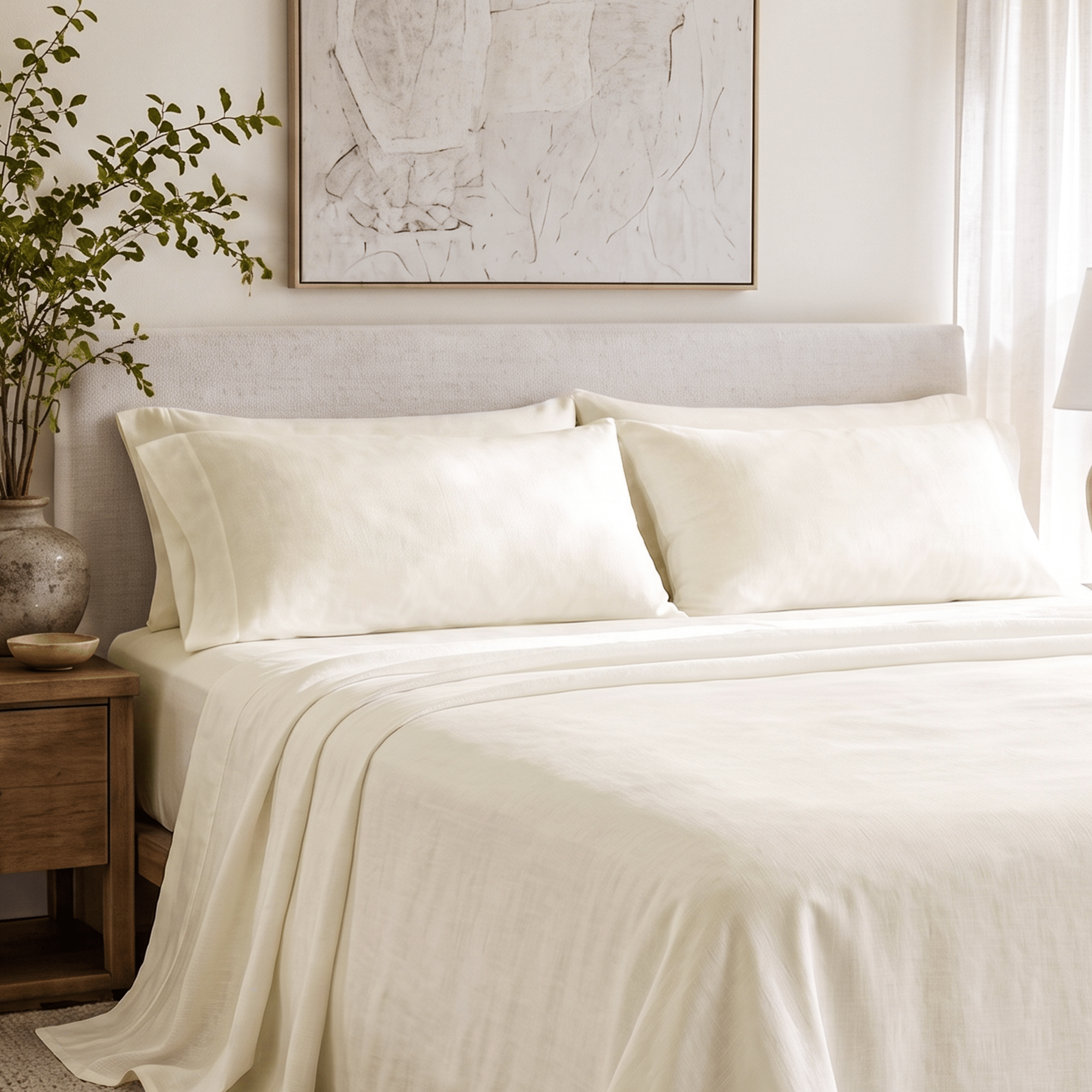 100% European Flax Linen Pillwocase Pair - Delara