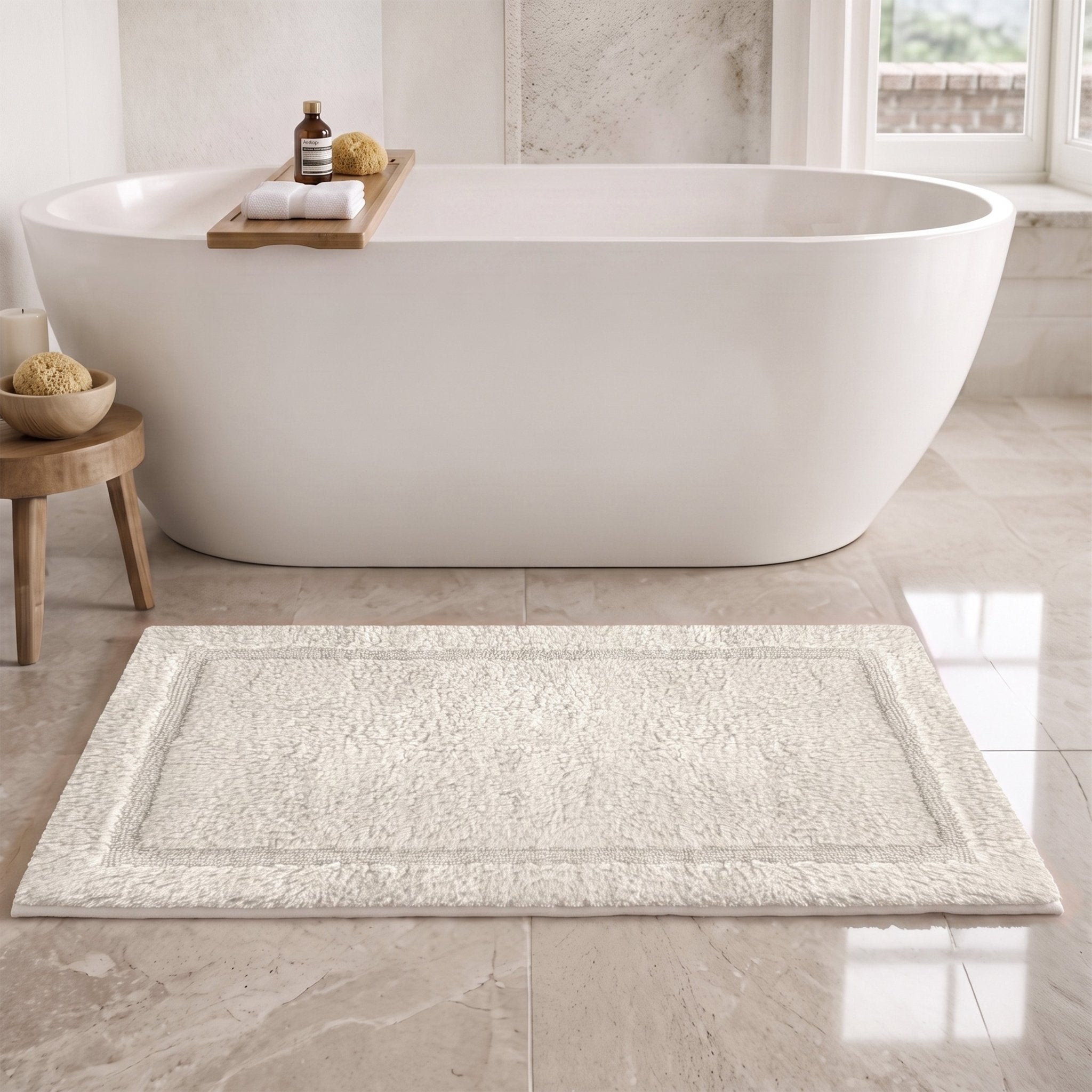 Organic Cotton Reversible Bath Mat - Delara