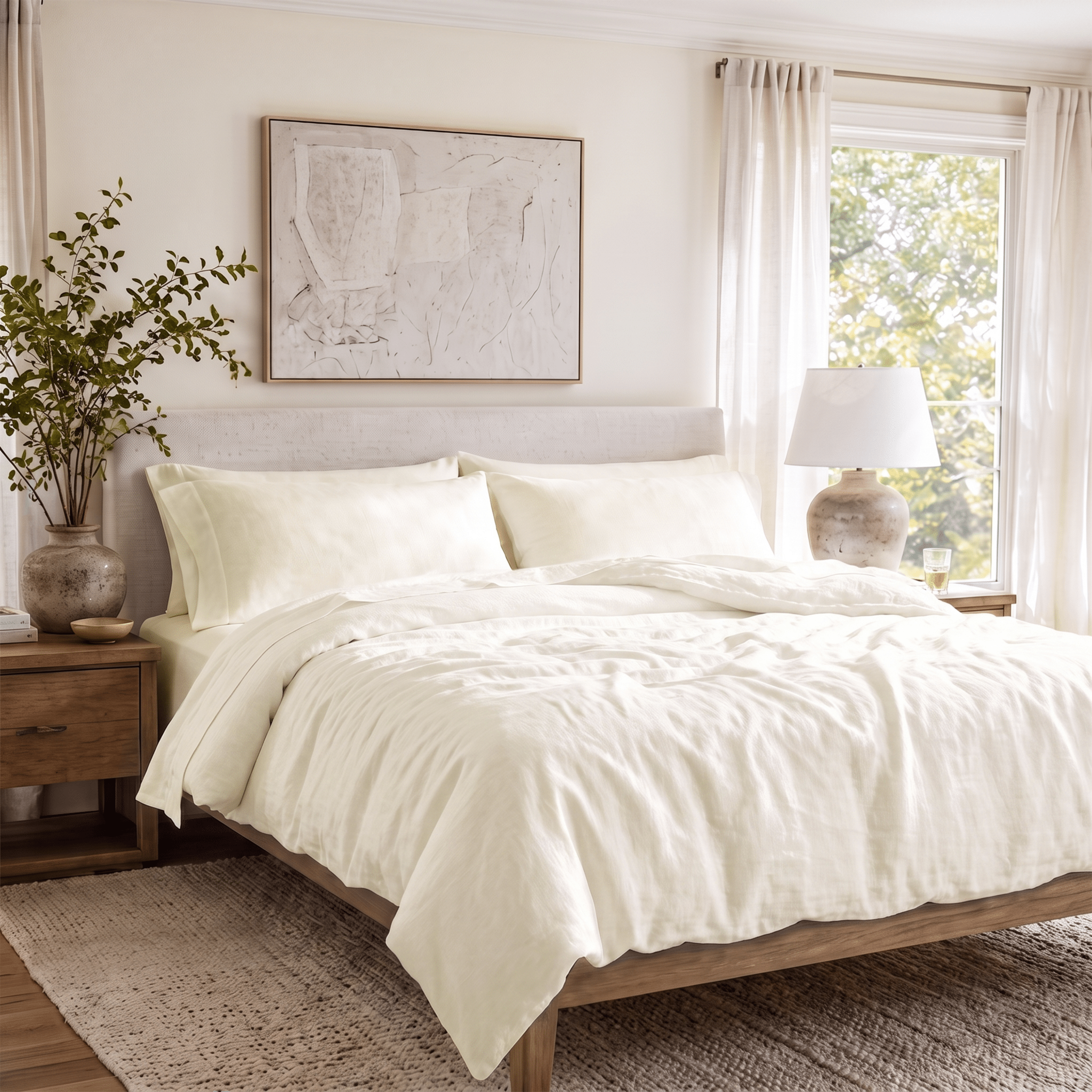 100% European Flax Linen Duvet Cover Set - Delara