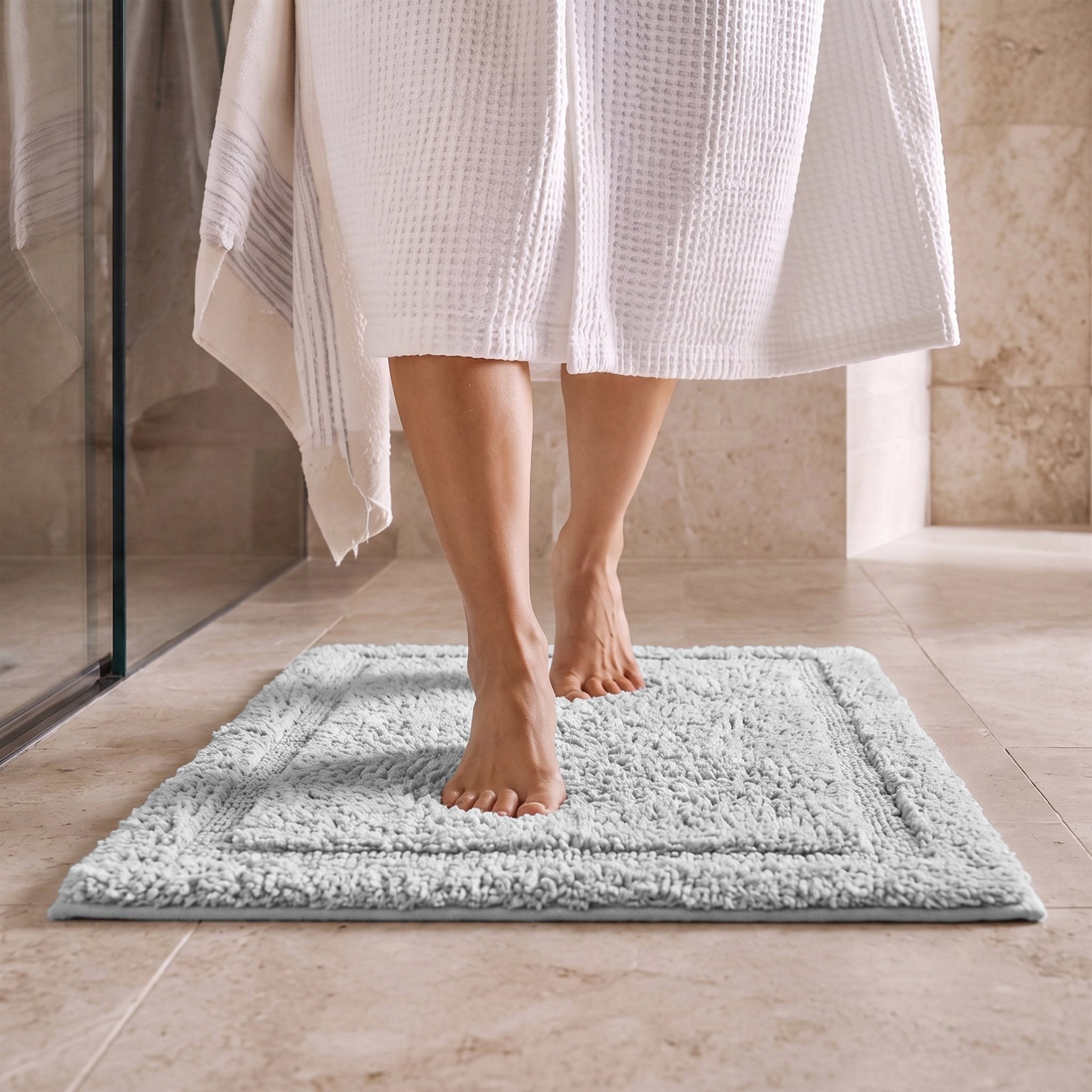 Organic Cotton Reversible Bath Mat - Delara