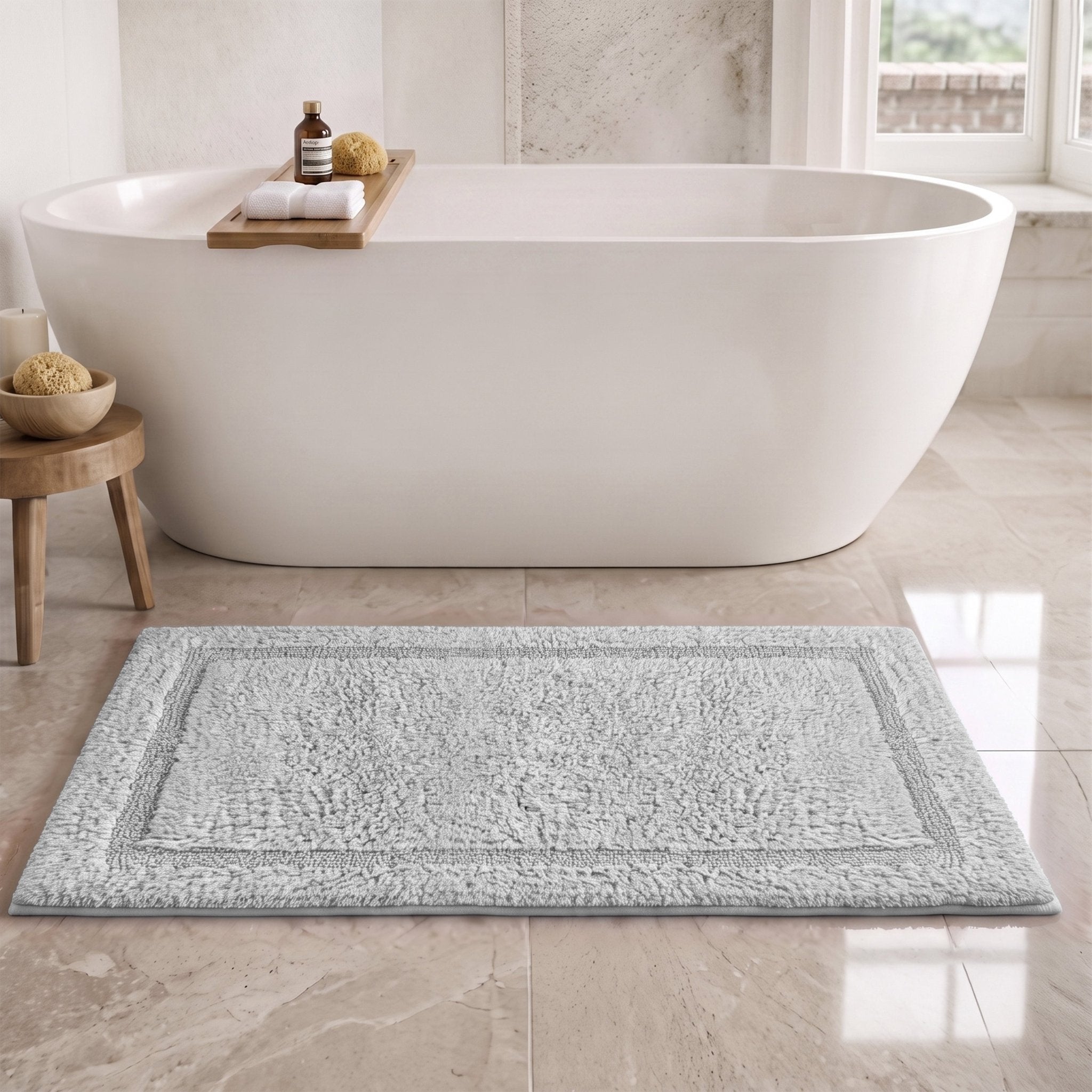 Organic Cotton Reversible Bath Mat - Delara
