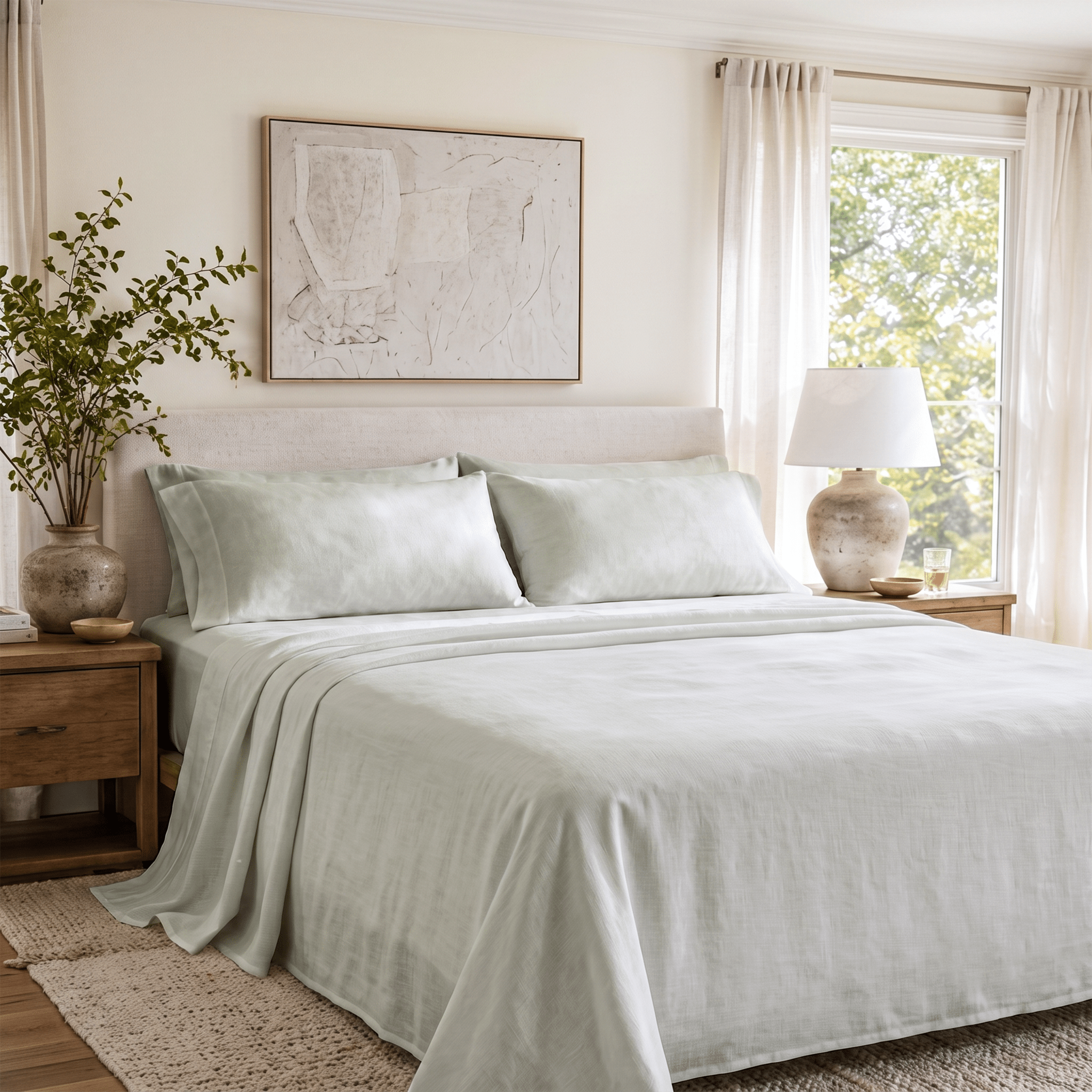 100% European Flax Linen Sheet Set - Delara