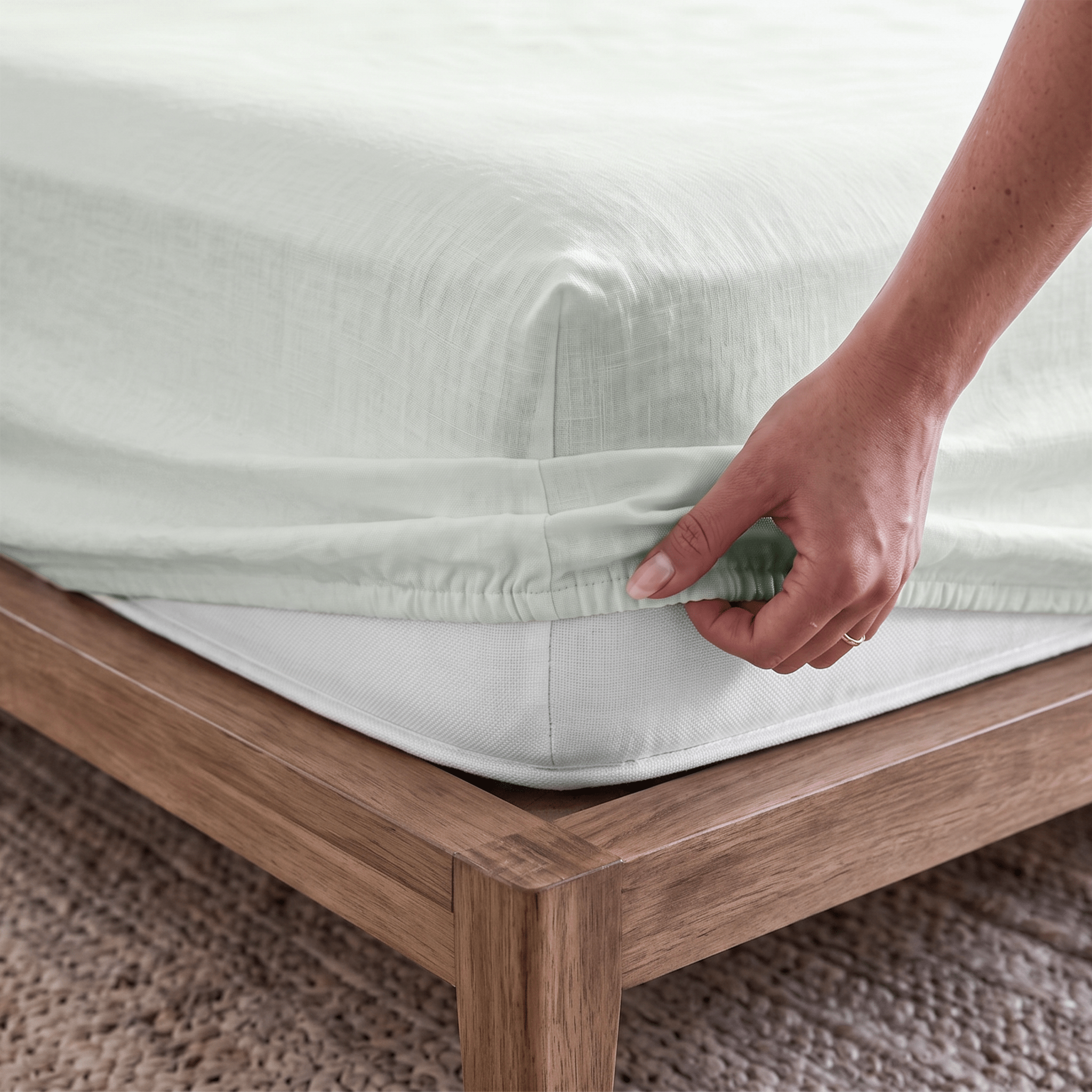 100% European Flax Linen Fitted Sheet Set - Delara