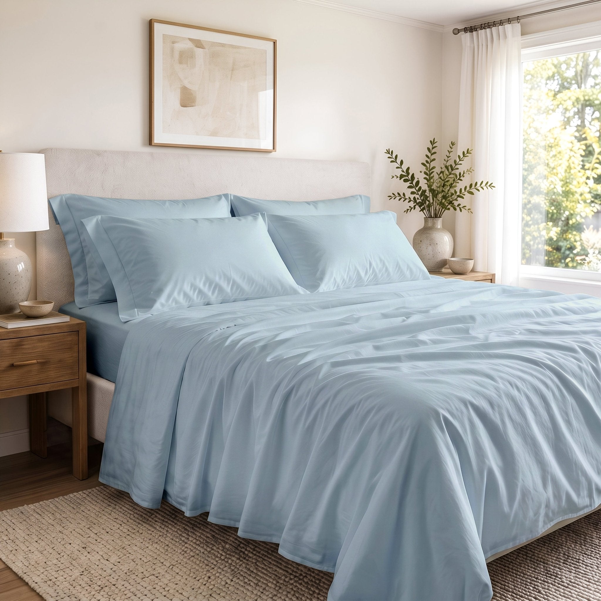 100% Organic Cotton Percale Sheet Set - Delara