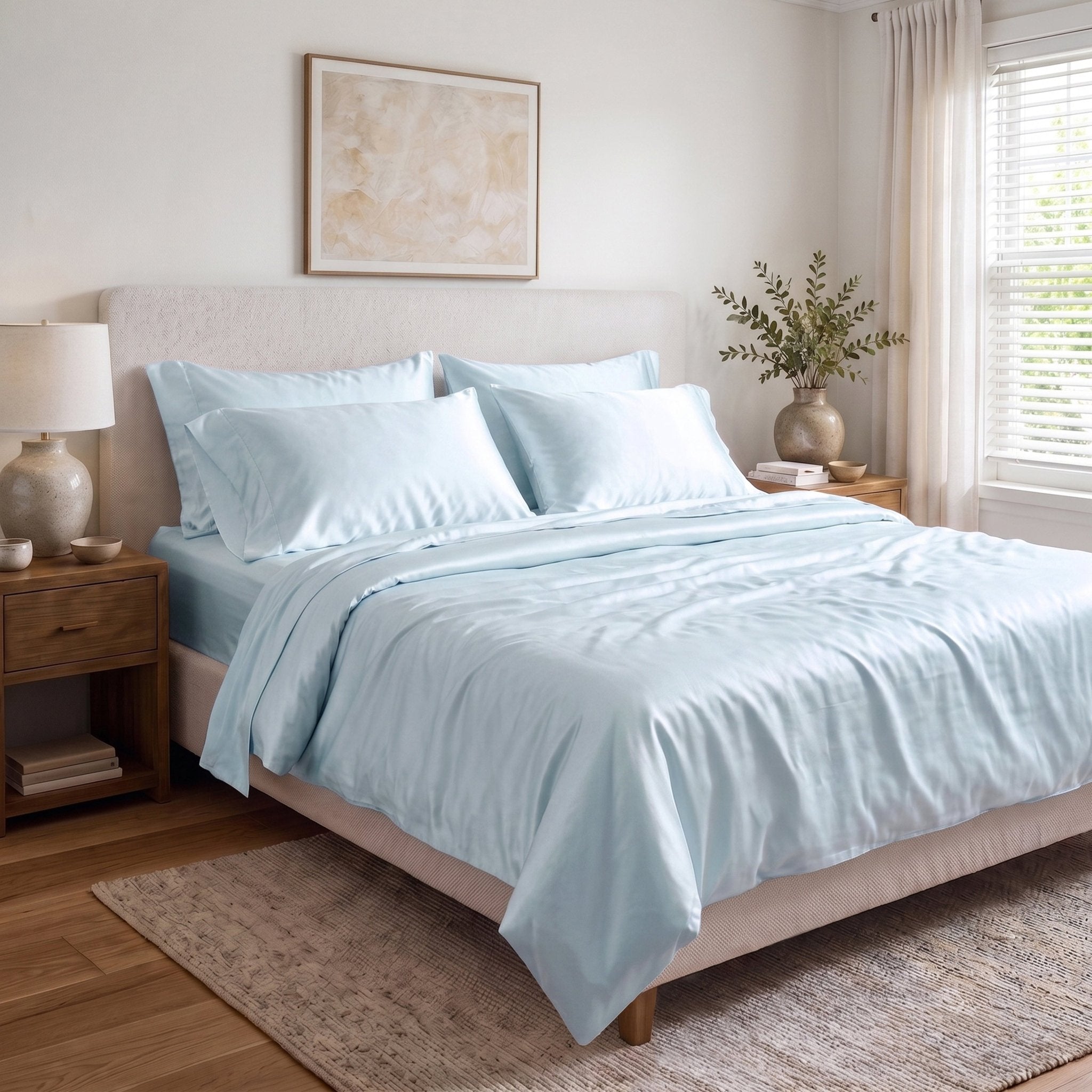 100% Organic Cotton 400TC Sateen Duvet Cover Set - Delara