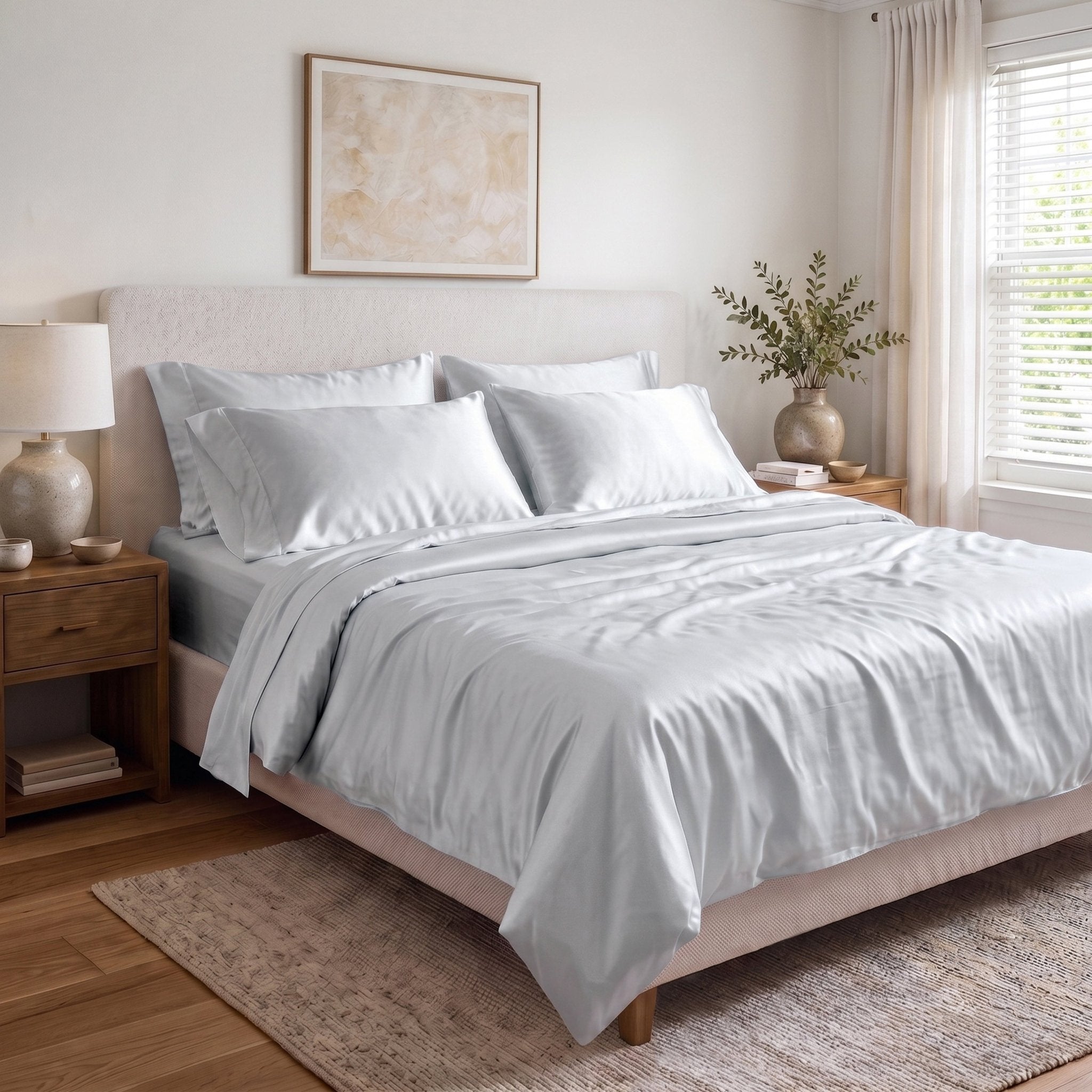 100% Organic Cotton 400TC Sateen Duvet Cover Set - Delara
