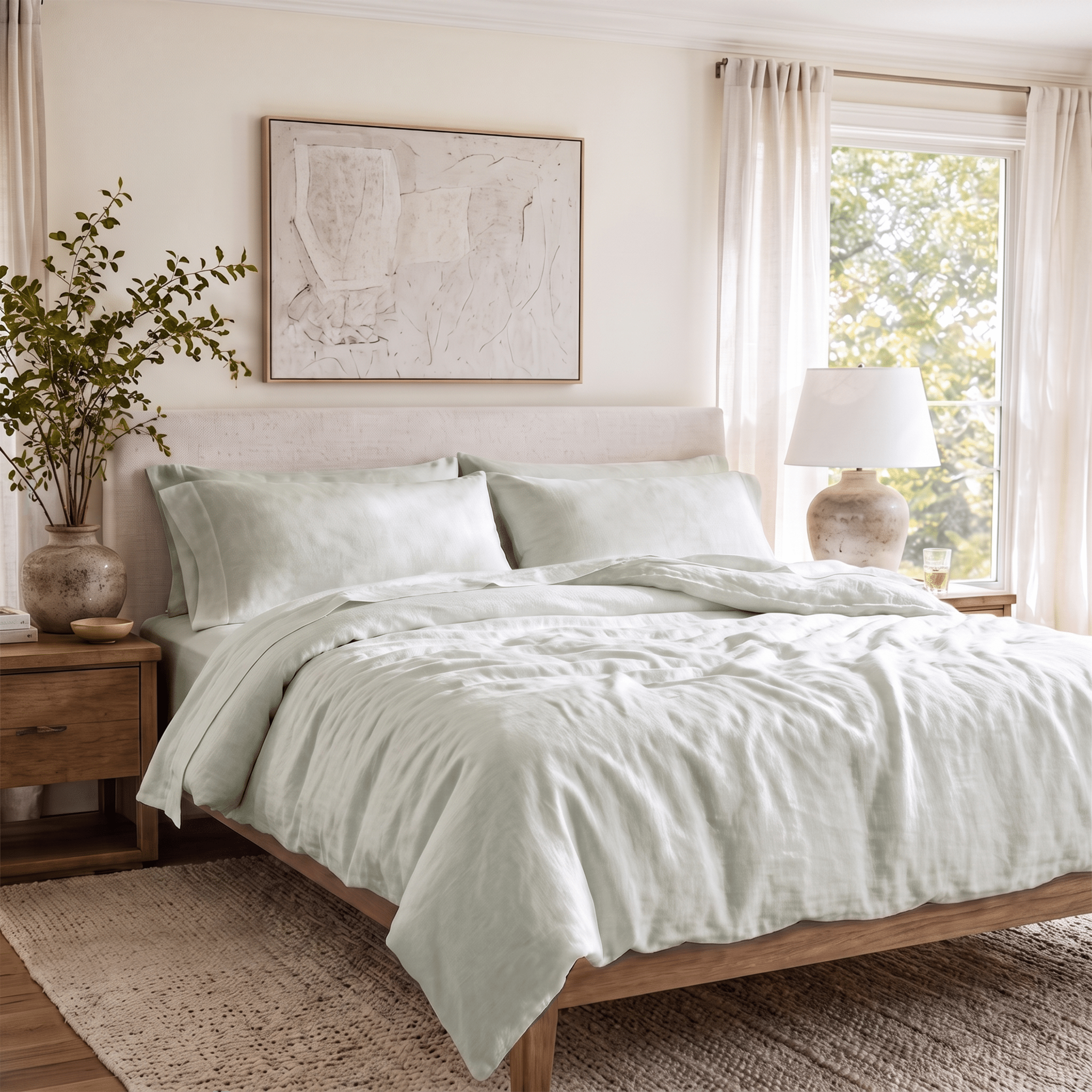 100% European Flax Linen Duvet Cover Set - Delara