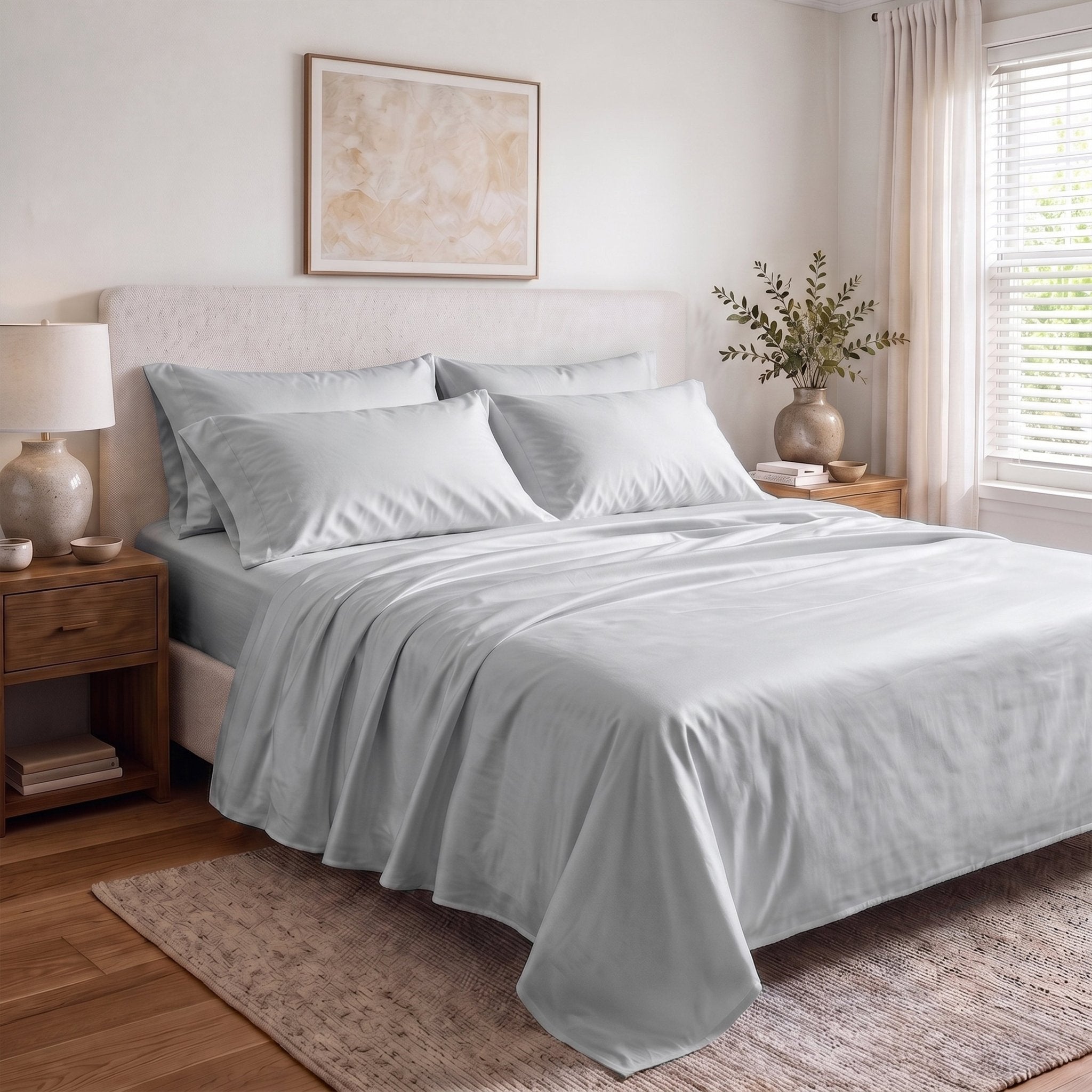 100% Organic Cotton 400TC Sateen Sheet Set - Delara