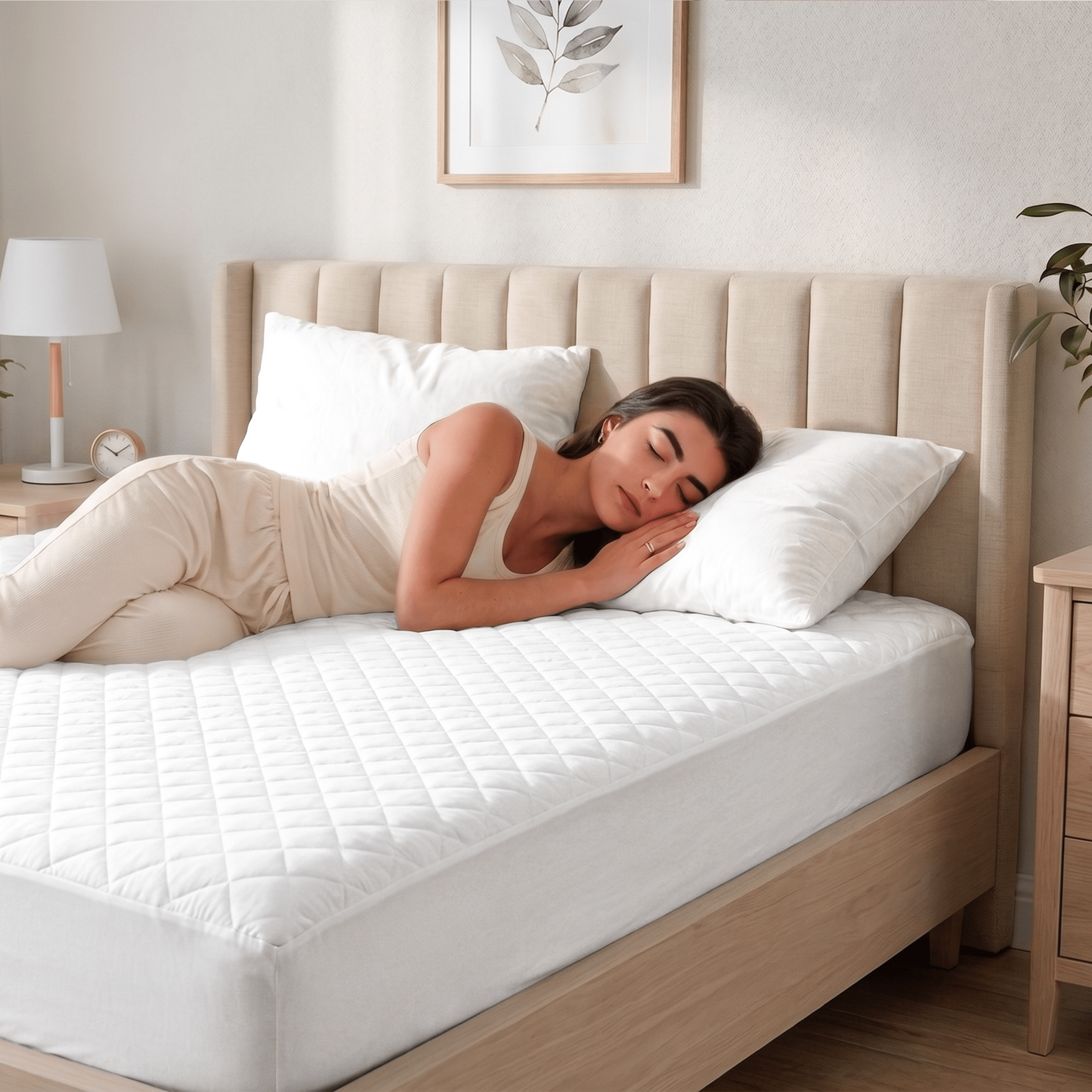 100% Organic Cotton Mattress Pad Protector - Delara