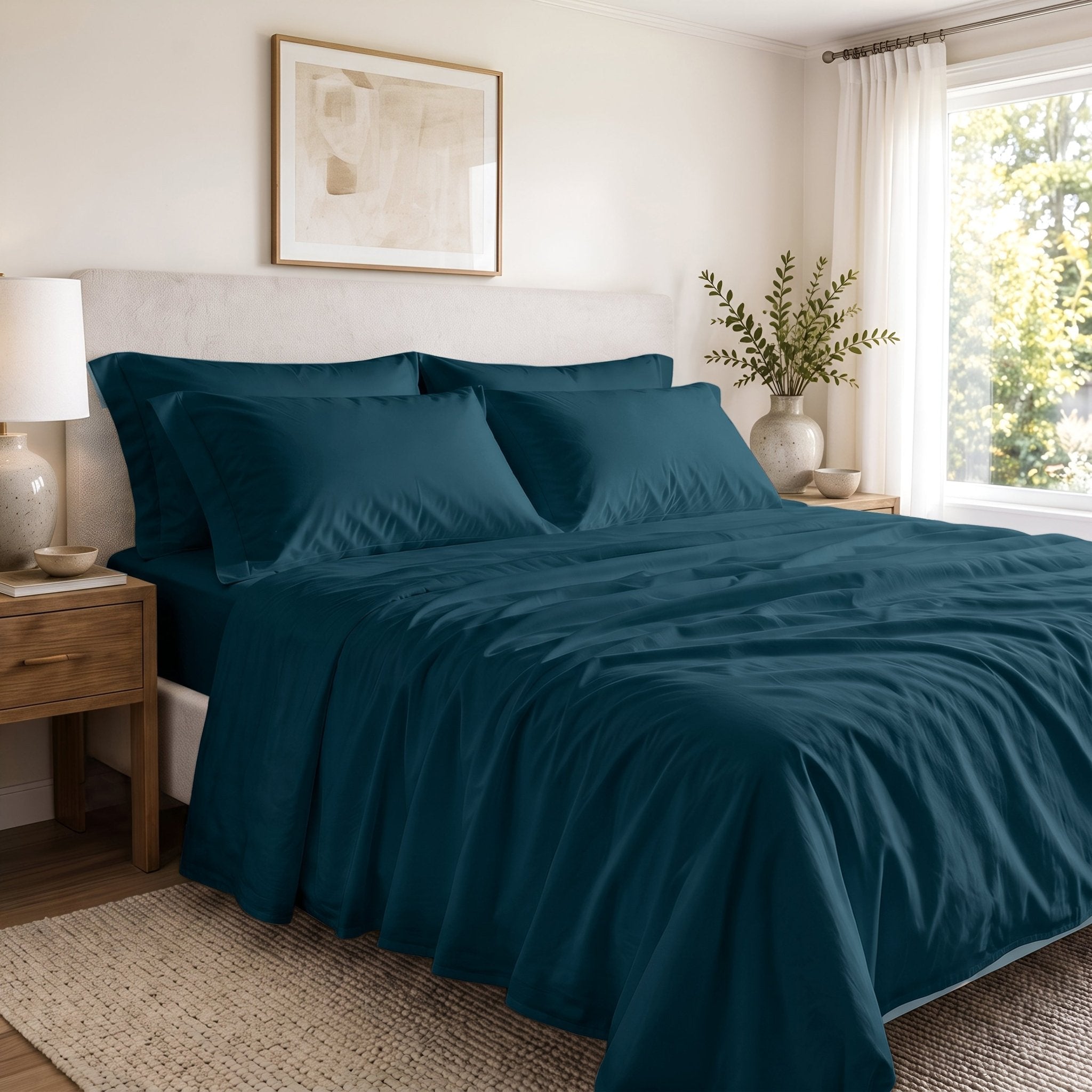 100% Organic Cotton Percale Sheet Set - Delara