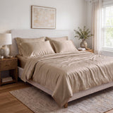 100% Organic Cotton 400TC Sateen Duvet Cover Set - Delara