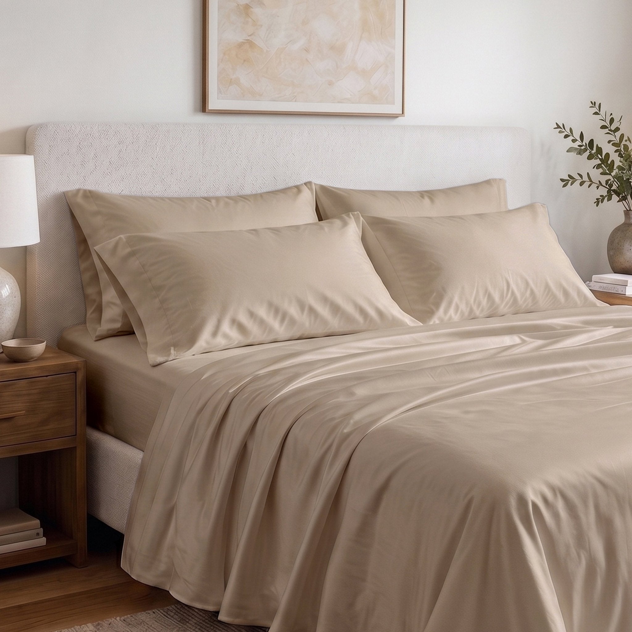 100% Organic Cotton 400TC Sateen Pillowcase Pair - Delara