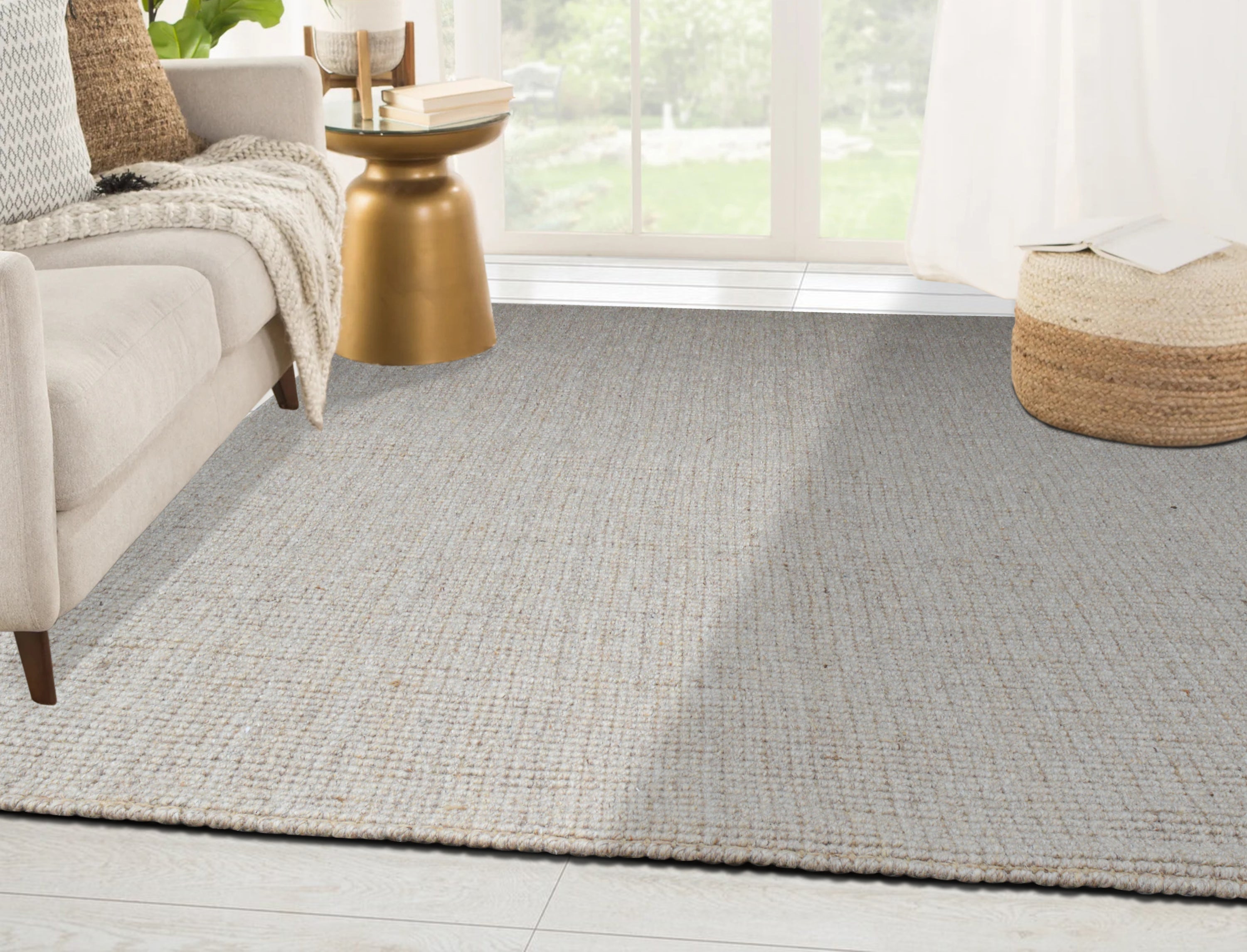 Premium Boucle Jute & Wool Rug - DelaraHome