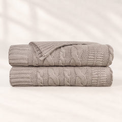 100% Organic Cotton Cable Knit Throw Blanket - Delara