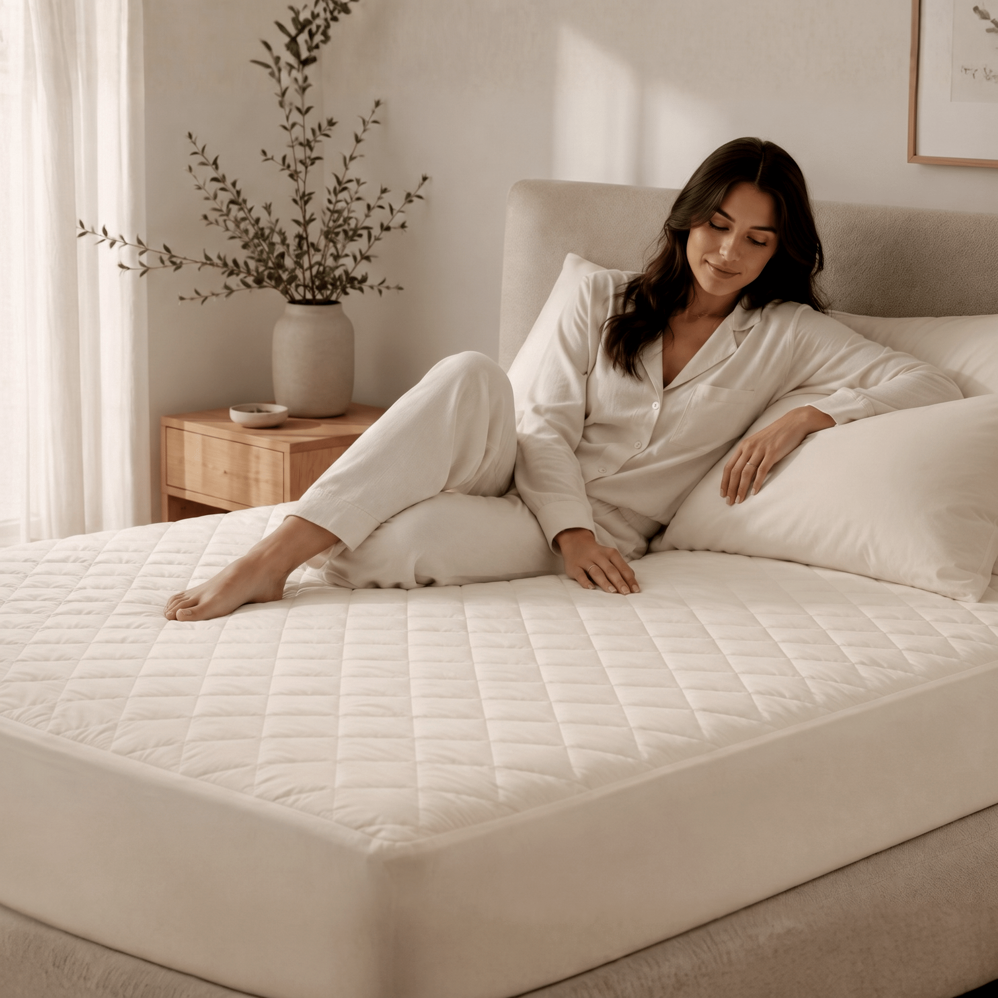 100% Organic Cotton Mattress Pad Protector - Delara