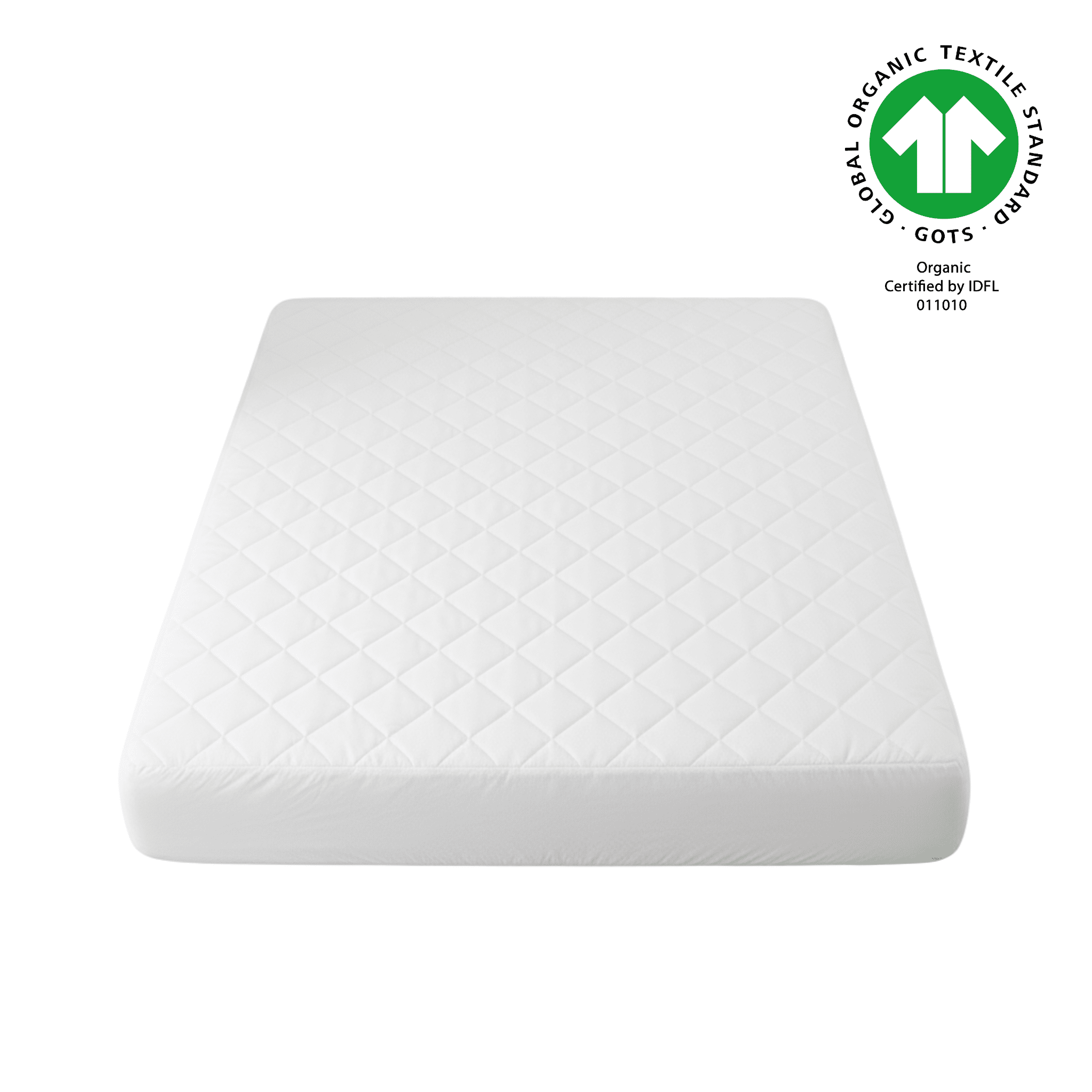 100% Organic Cotton Quilted Mattress Protector – GOTS Certified - Delara
