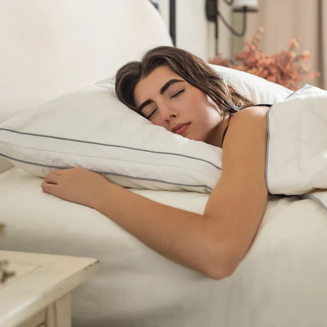 girl sleeping on delara bedding