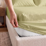 100% Organic Cotton 400TC Sateen Fitted Sheet - Delara