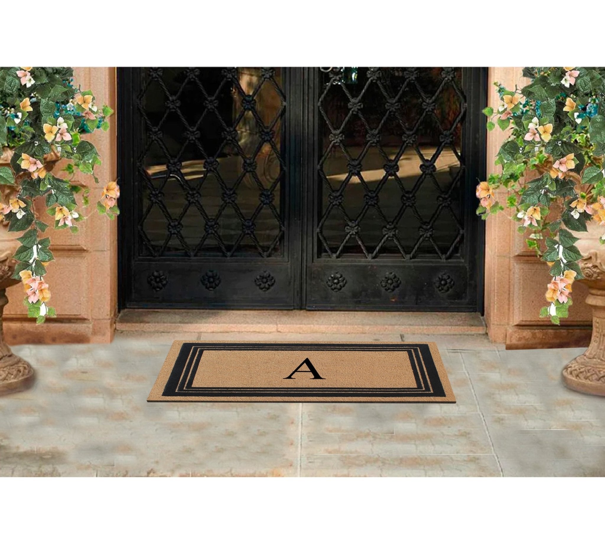 DeHond Classic Border Flocked Monogrammed Doormat 18"X30" - Delara