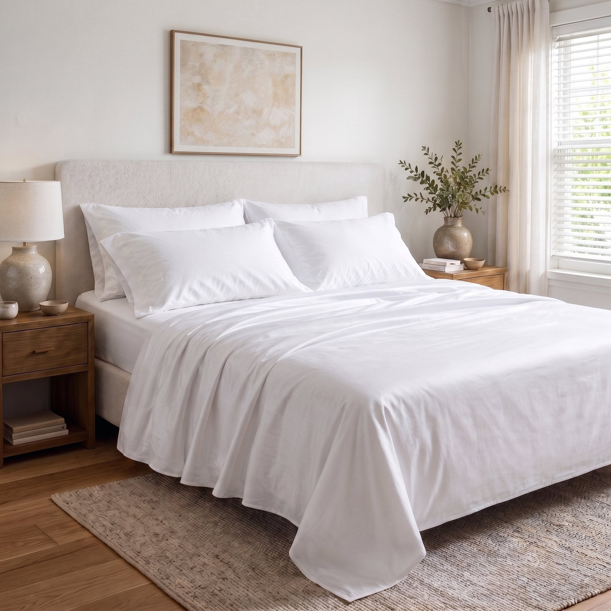 100% Organic Cotton 400TC Sateen Sheet Set - Delara