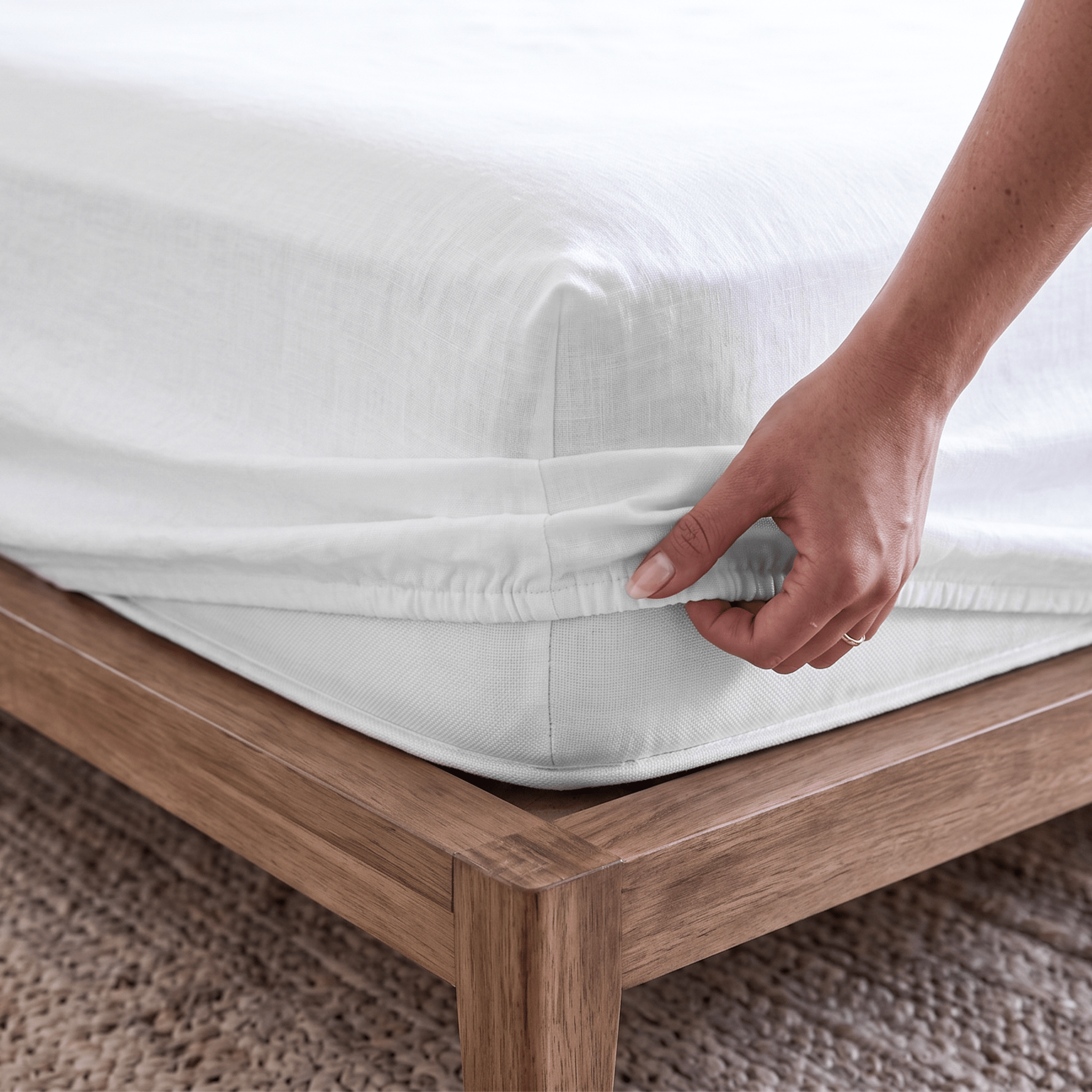 100% European Flax Linen Fitted Sheet Set - Delara