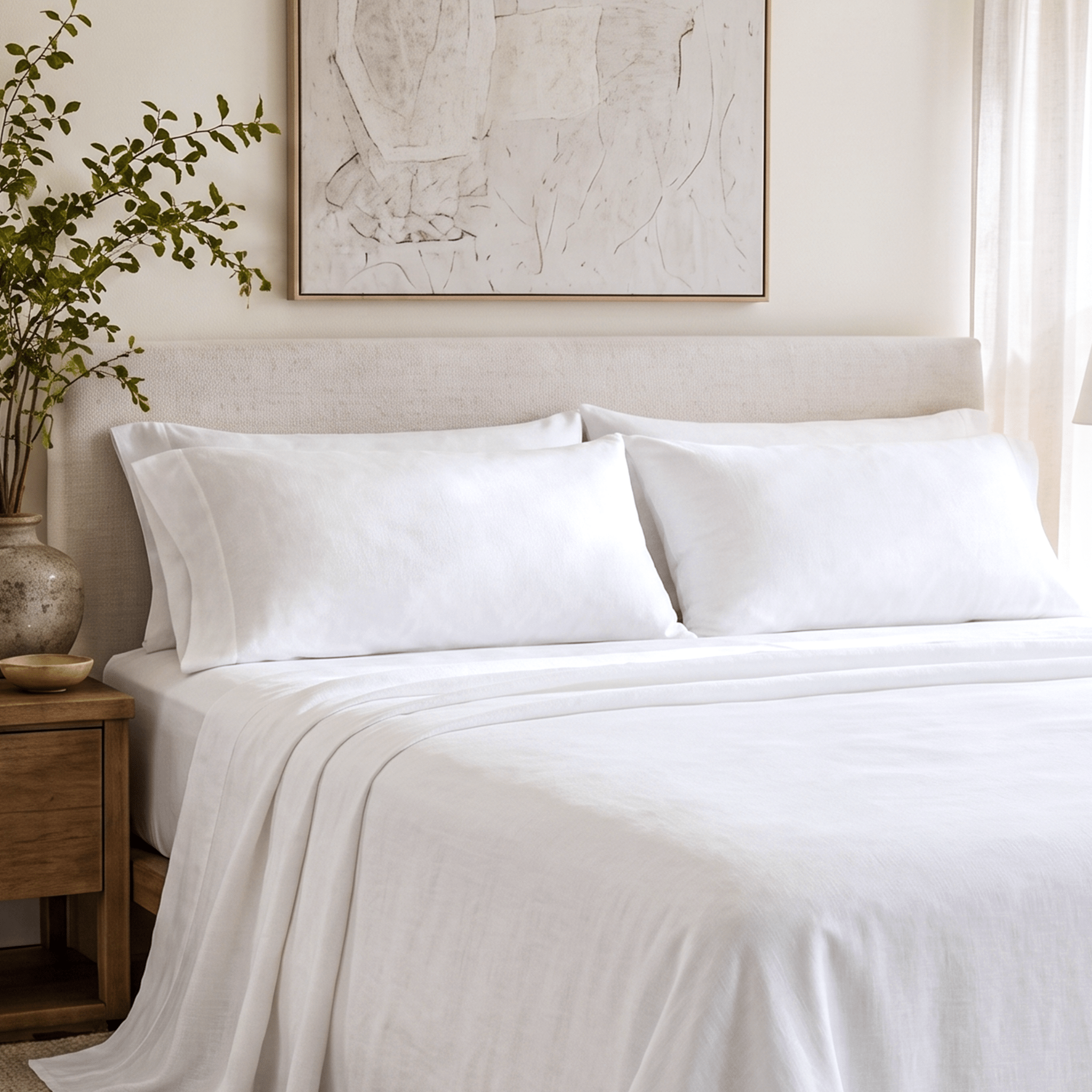 100% European Flax Linen Pillwocase Pair - Delara