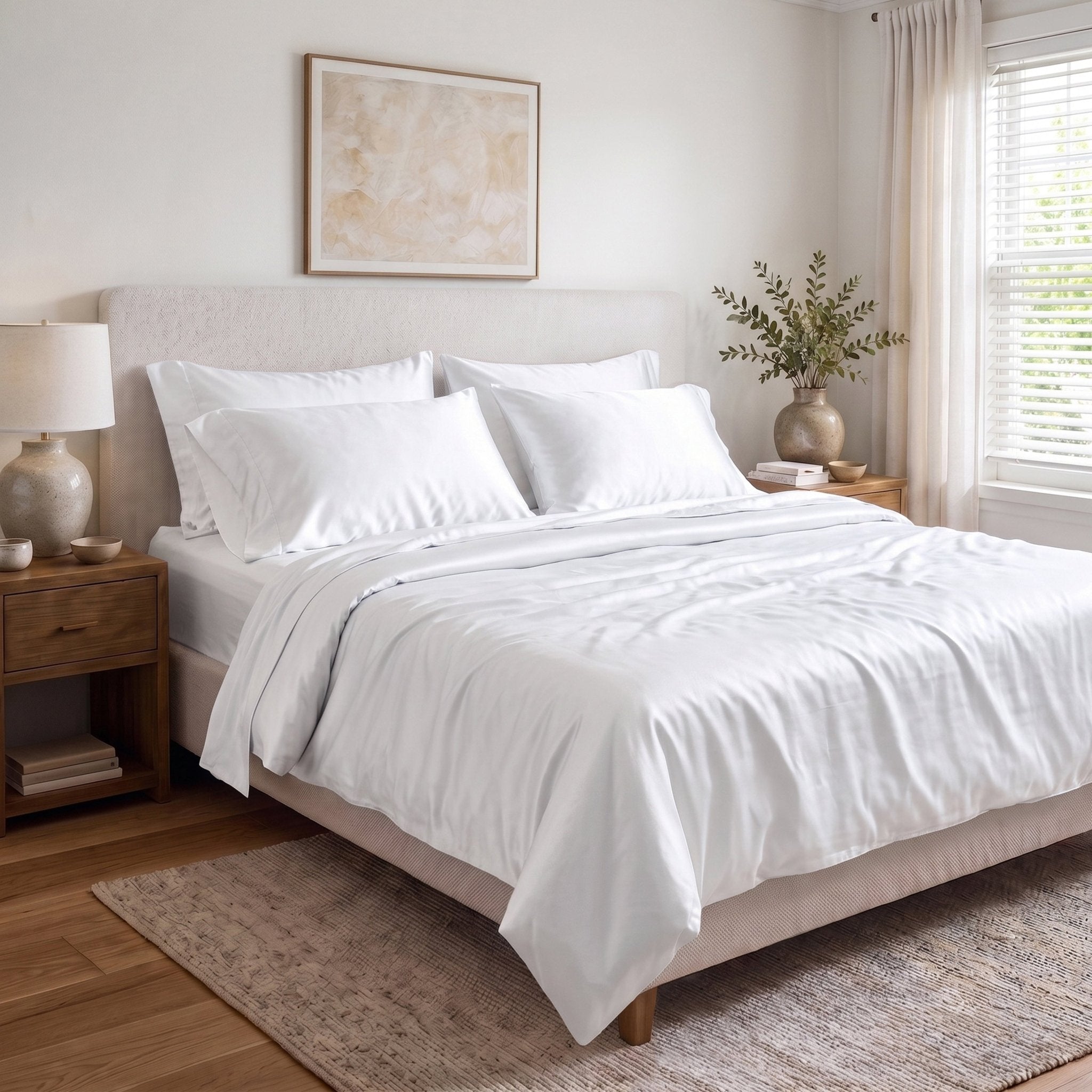 100% Organic Cotton 400TC Sateen Duvet Cover Set - Delara