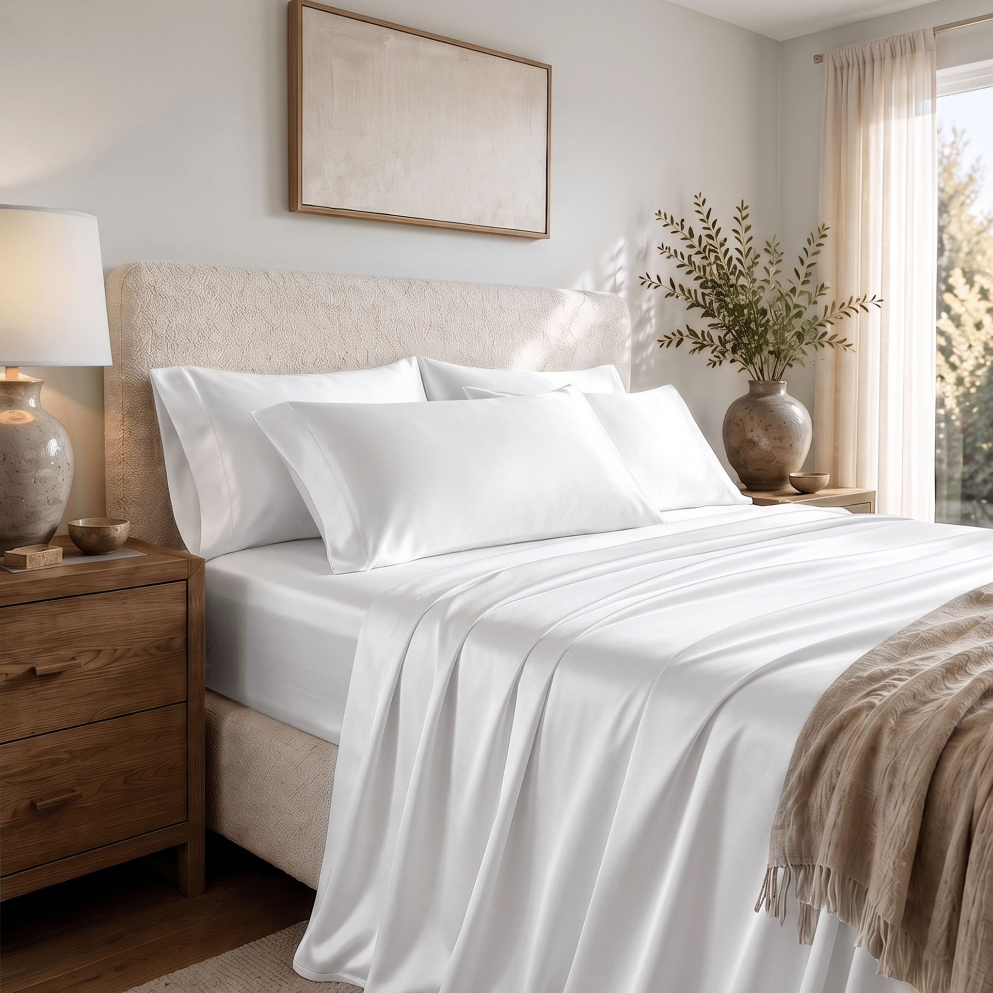 100% Bamboo Viscose Pillowcase Pair - Delara