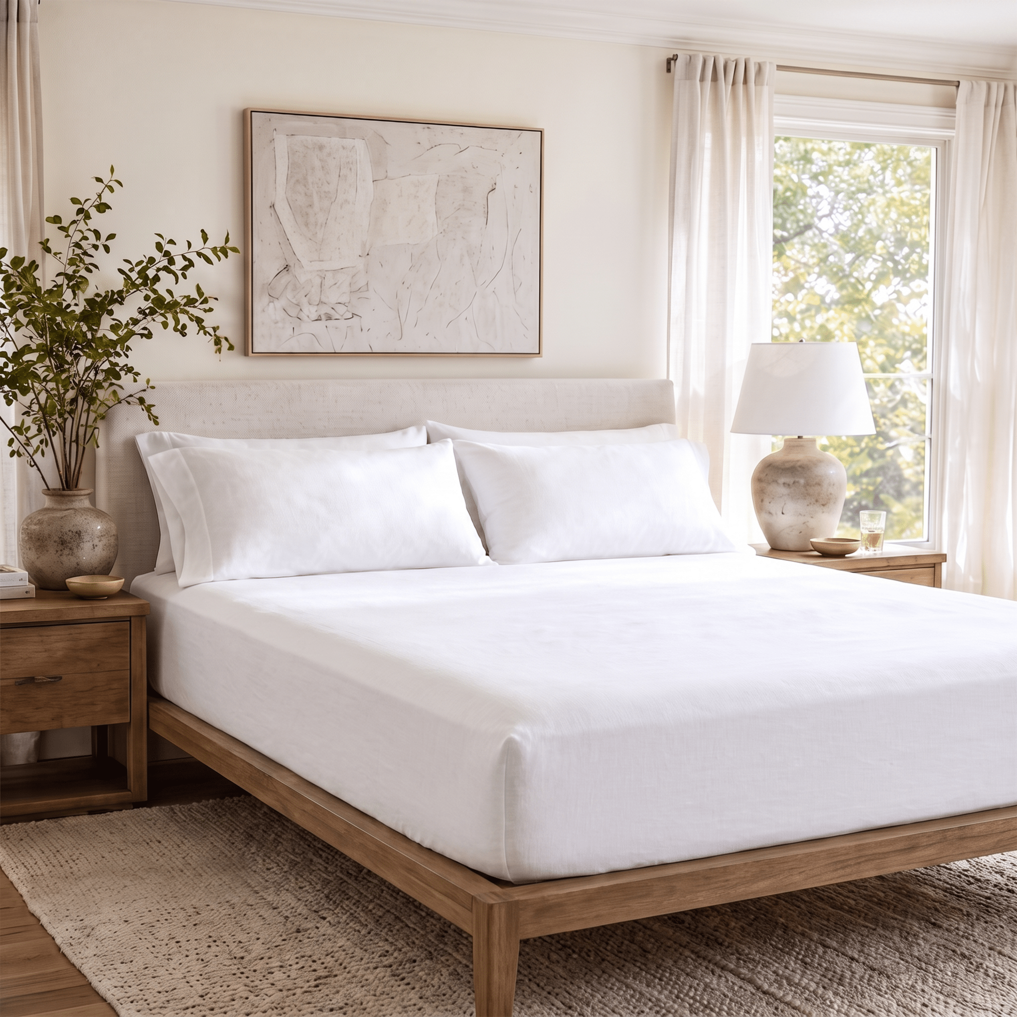 100% European Flax Linen Fitted Sheet - Delara