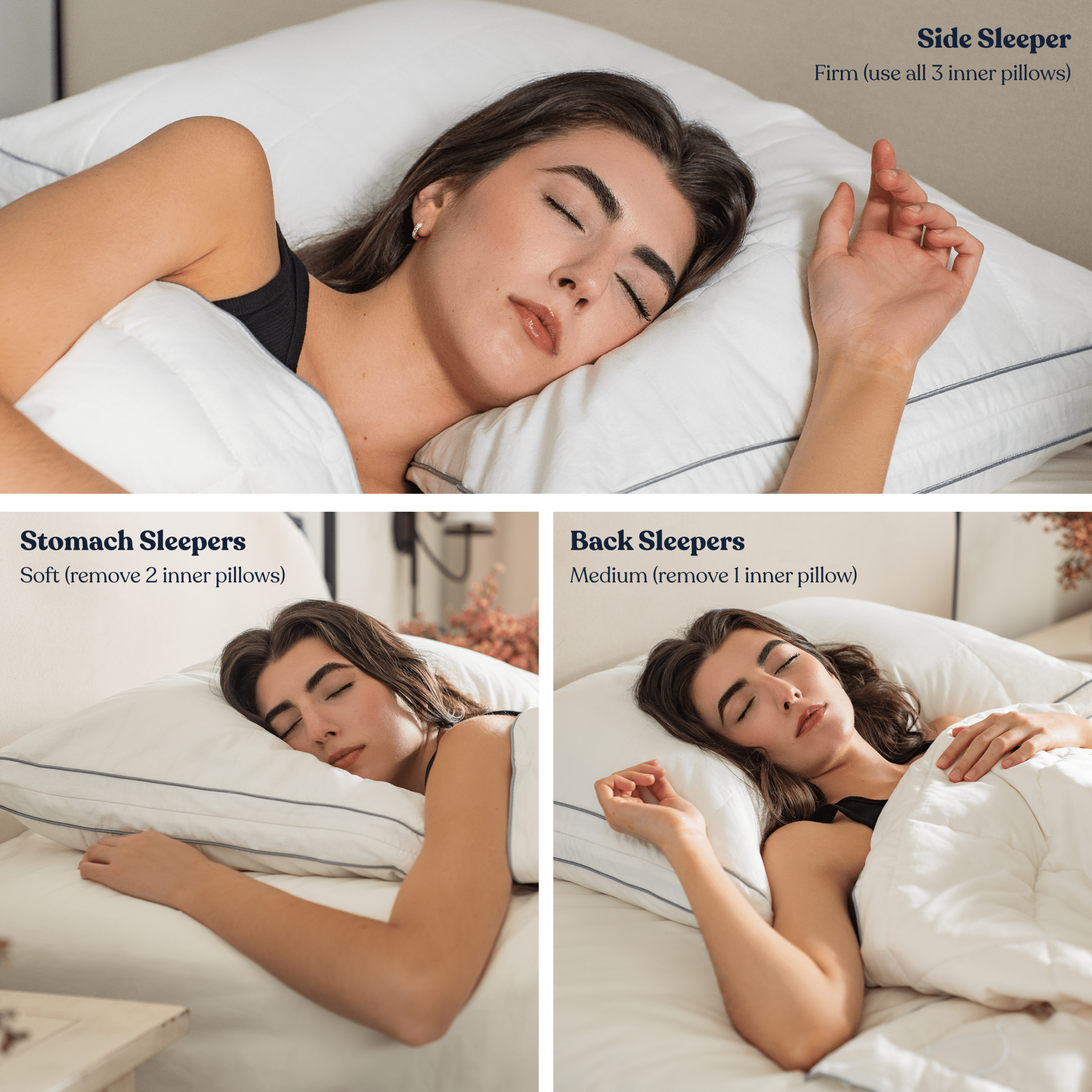 Wool - Quilted Adjustable Down Alternative Pillow - Delara