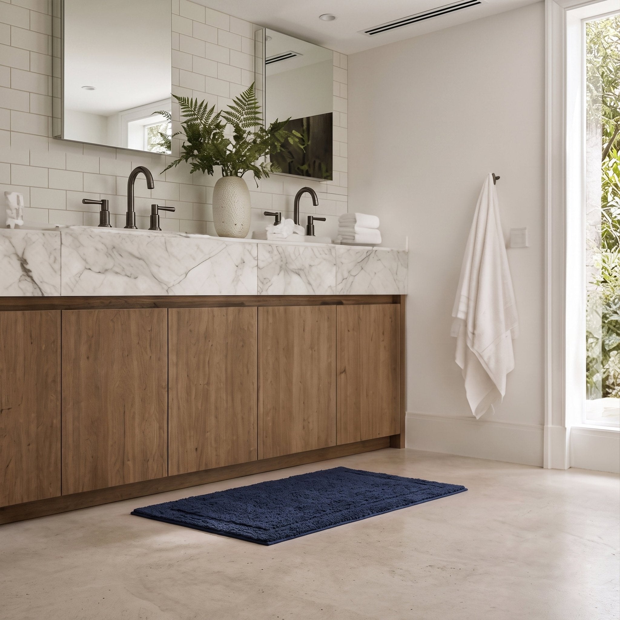 Organic Cotton Reversible Bath Mat - Delara