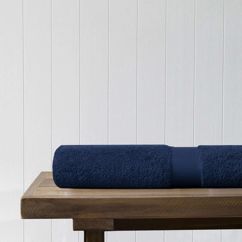 100% Organic Cotton Quick Dry Bath Sheet (Navy Blue) - DelaraHome