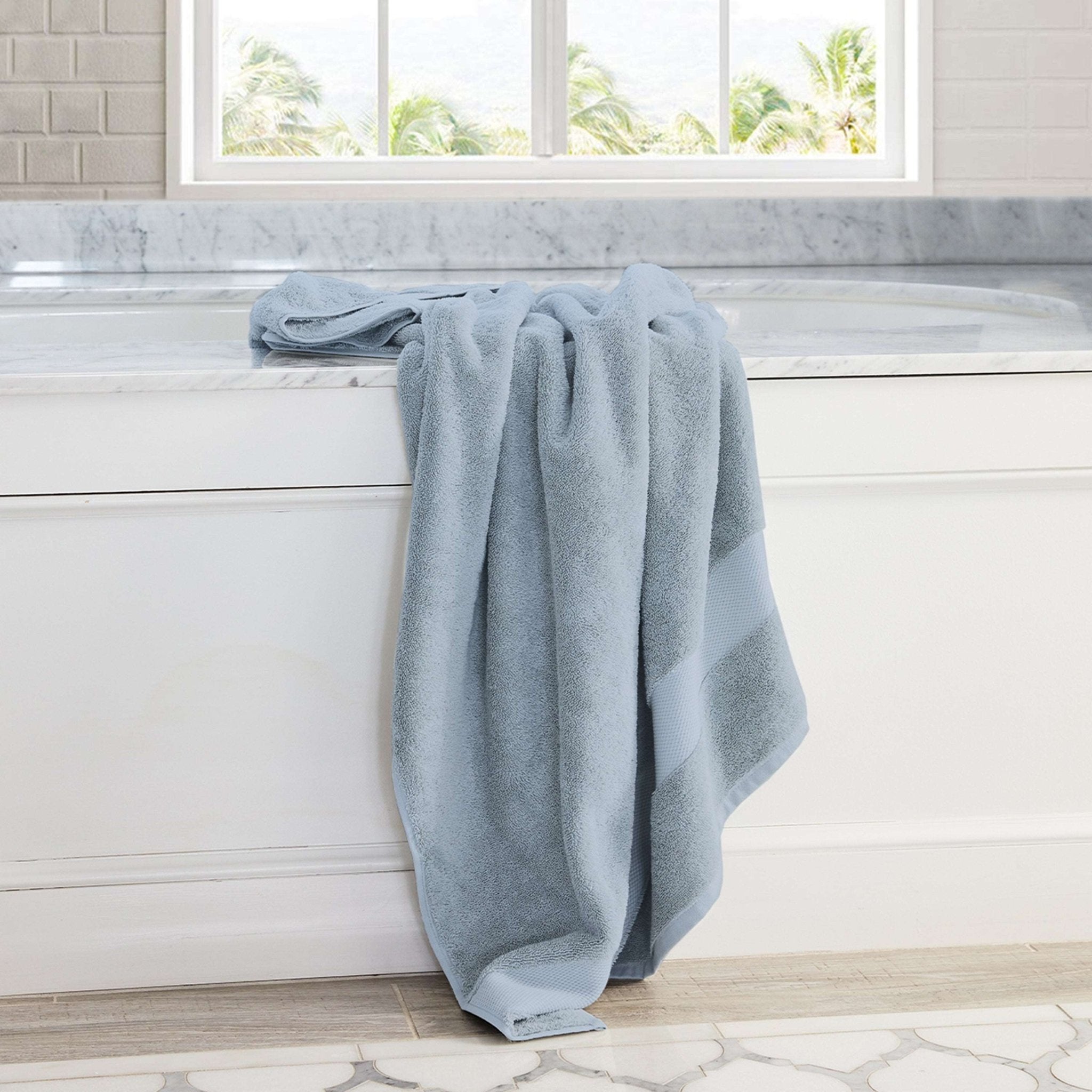 100% Organic Cotton Quick Dry Bath Towel (Light Blue) - DelaraHome