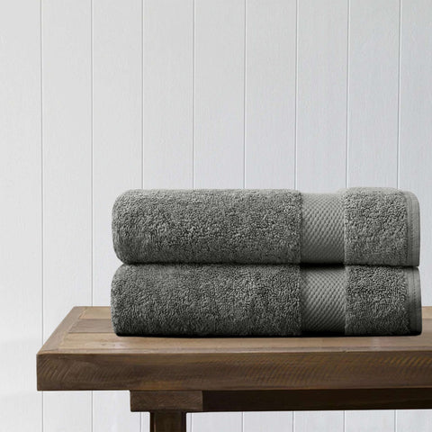 100% Organic Cotton Quick Dry Hand Towel (Dark Grey) (Pack of 2) - DelaraHome