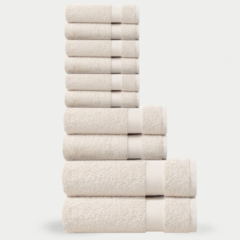 100% Organic Cotton Quick Dry Starter Bath Set (Ivory) - DelaraHome