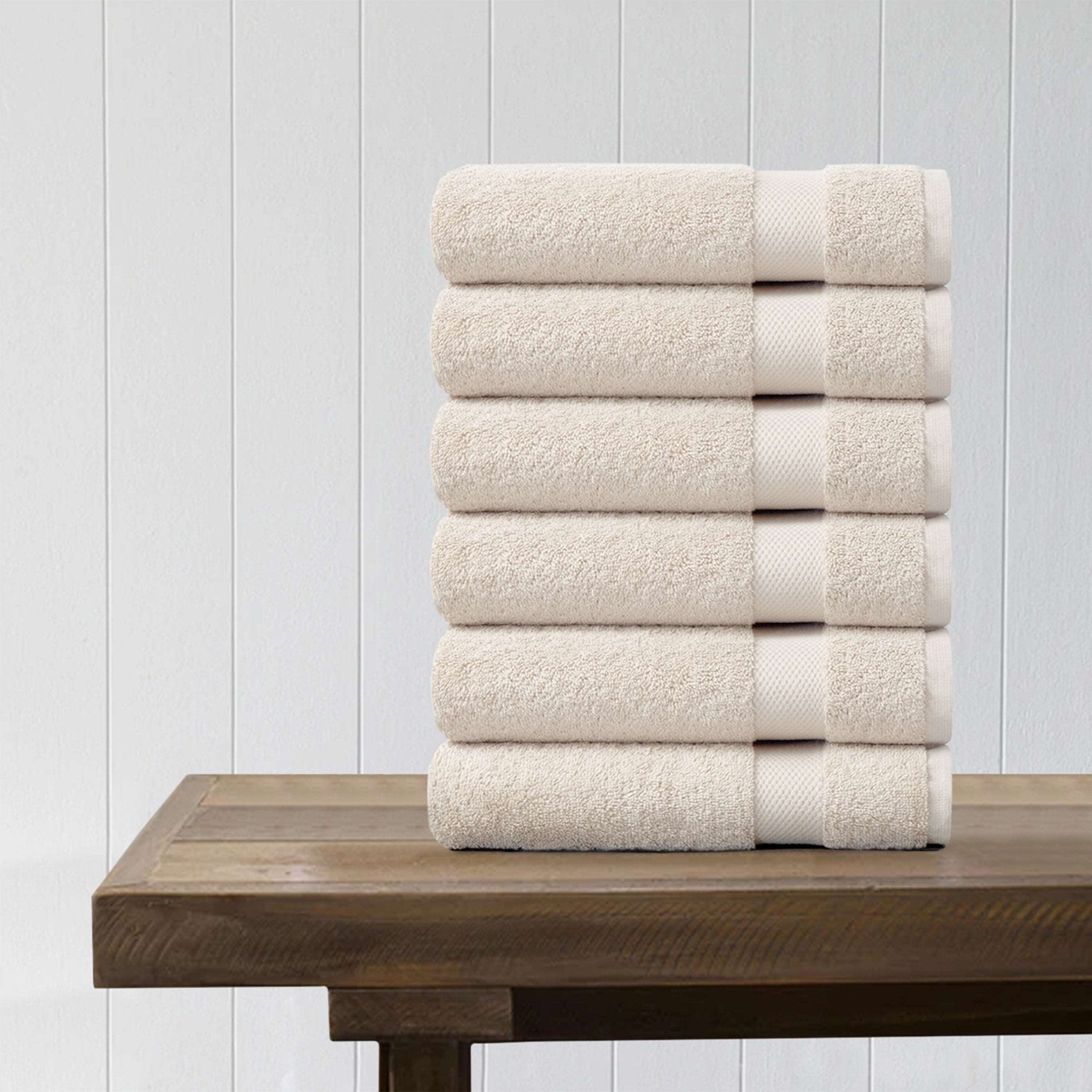 100% Organic Cotton Quick Dry Wash Cloth (Ivory) (Pack of 6) - DelaraHome