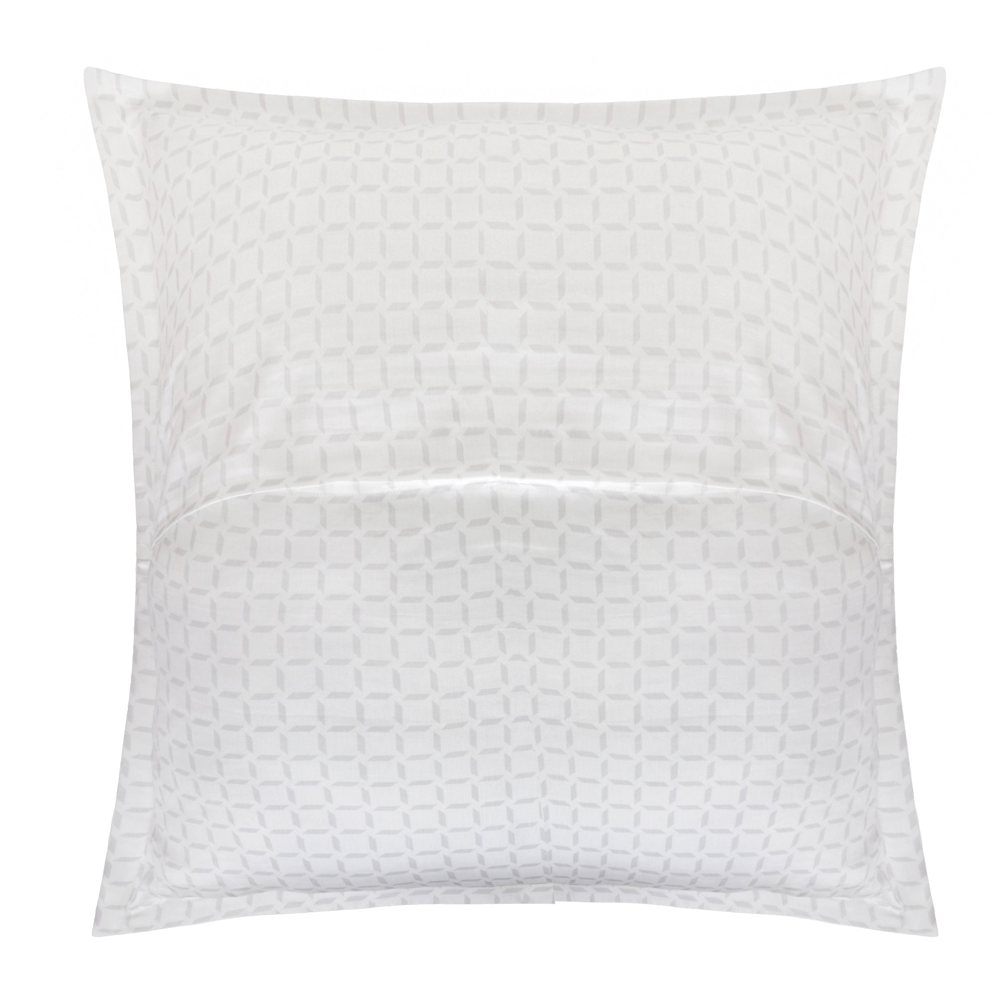 Organic Cotton Euro Sham Pair (Kendra White/Grey) - DelaraHome