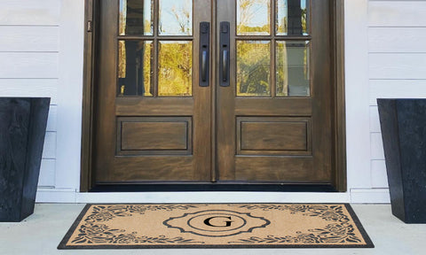 Adelise  X-Large Flocked Monogrammed Doormat 36"X72"