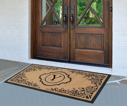 Adelise  X-Large Flocked Monogrammed Doormat 36"X72"