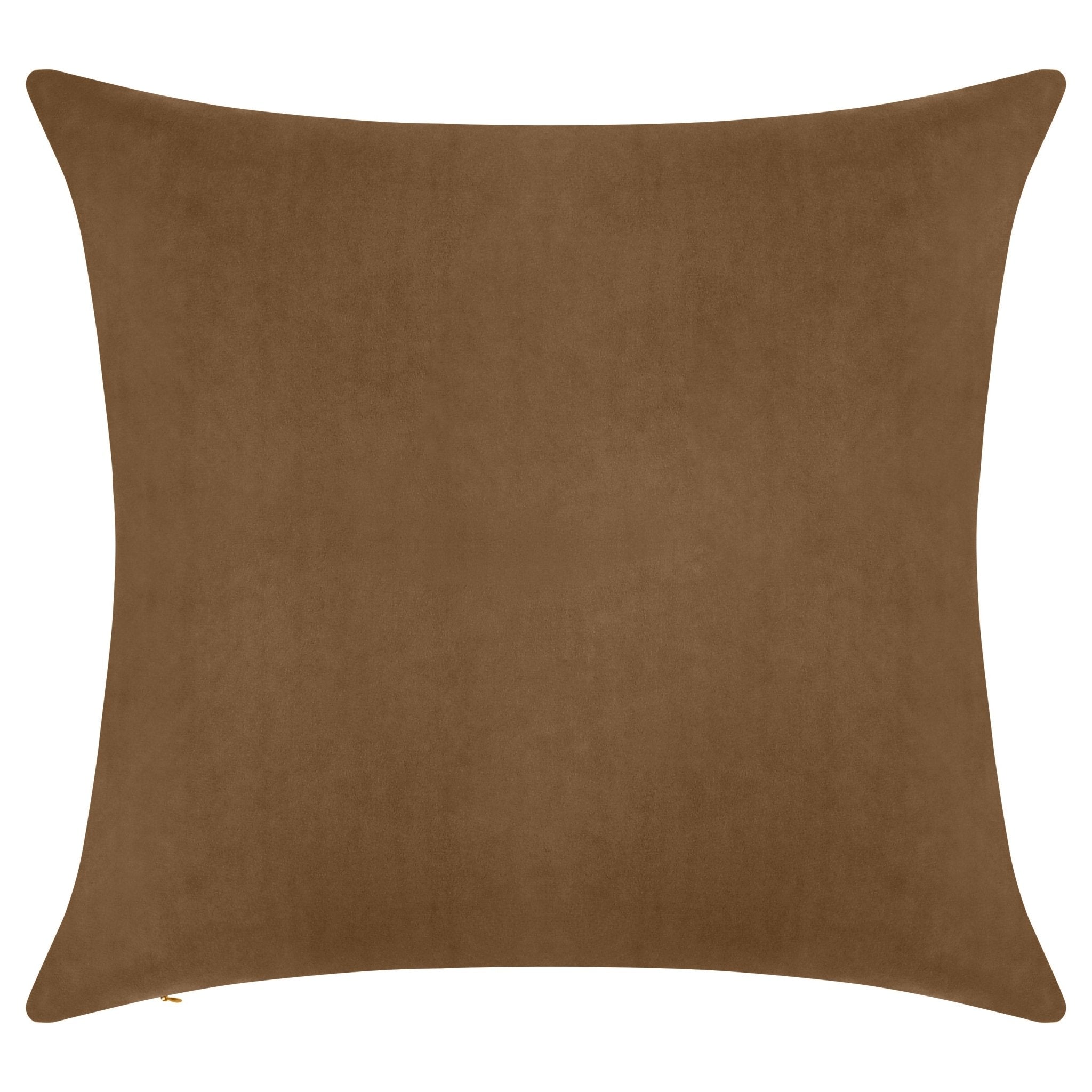 Everywhere Velvet Throw Pillow (Light Brown) - DelaraHome
