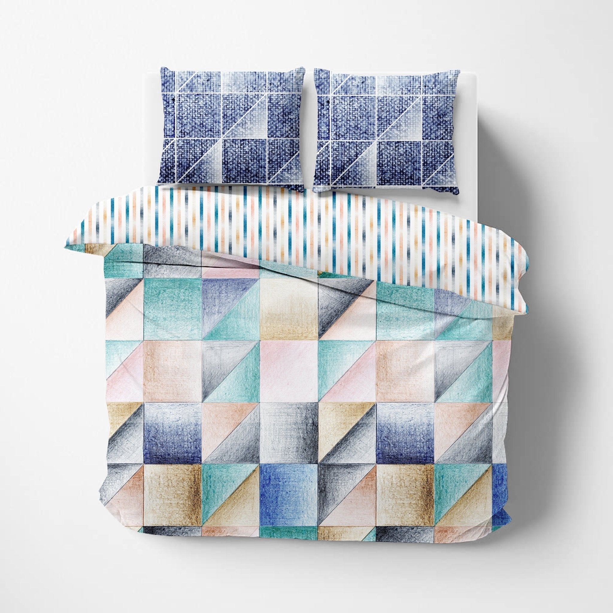 Farelle Organic Cotton Reversible Duvet Set - DelaraHome