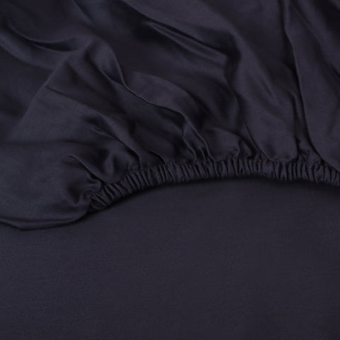Lux Organic Cotton Fitted Sheet (Dark Grey) - DelaraHome