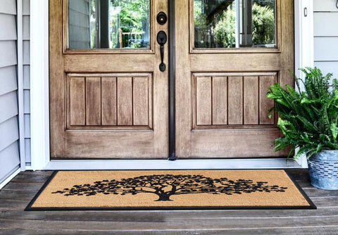 Oak Tree Flocked Large Doormat 30"X60" - DelaraHome
