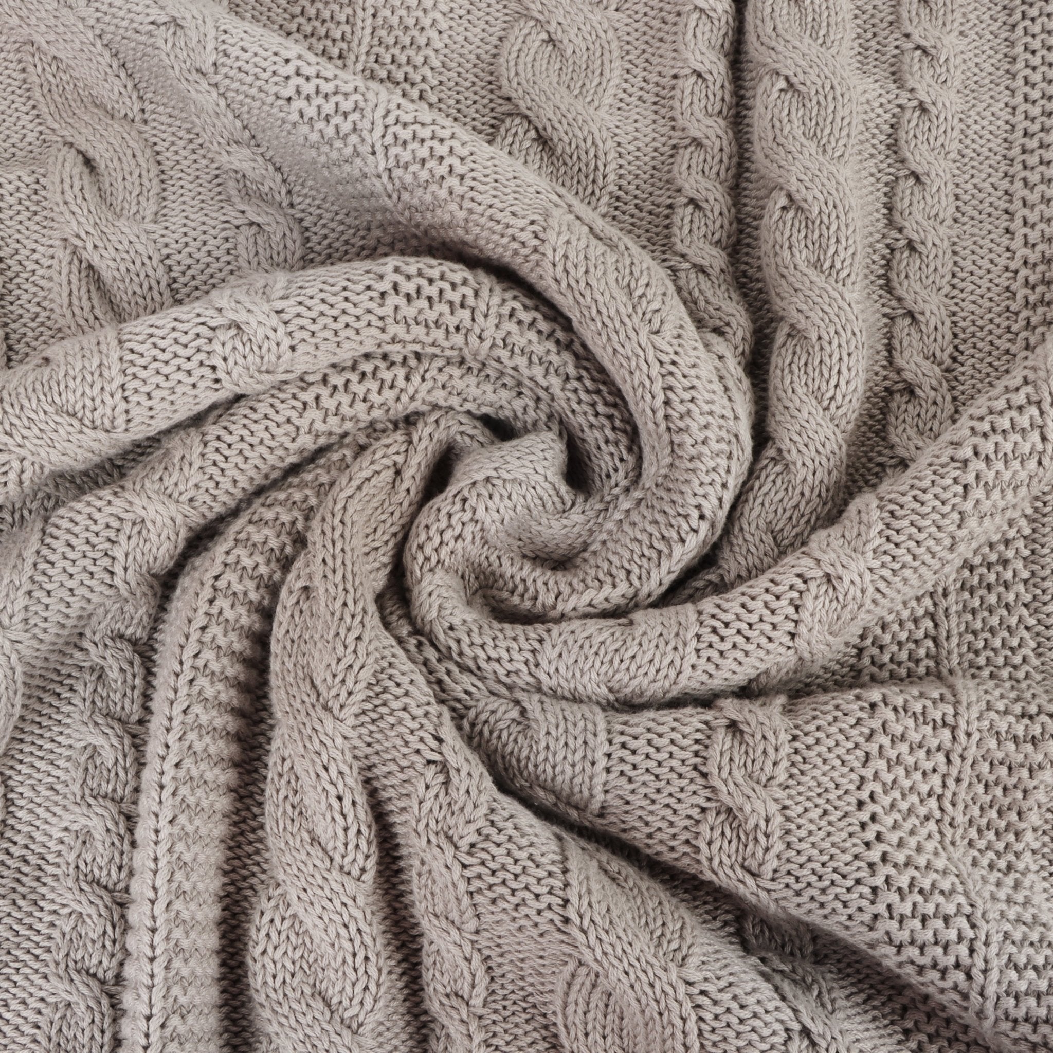 Organic Cotton Cable Knit Throw - DelaraHome