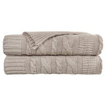 Organic Cotton Cable Knit Throw - DelaraHome