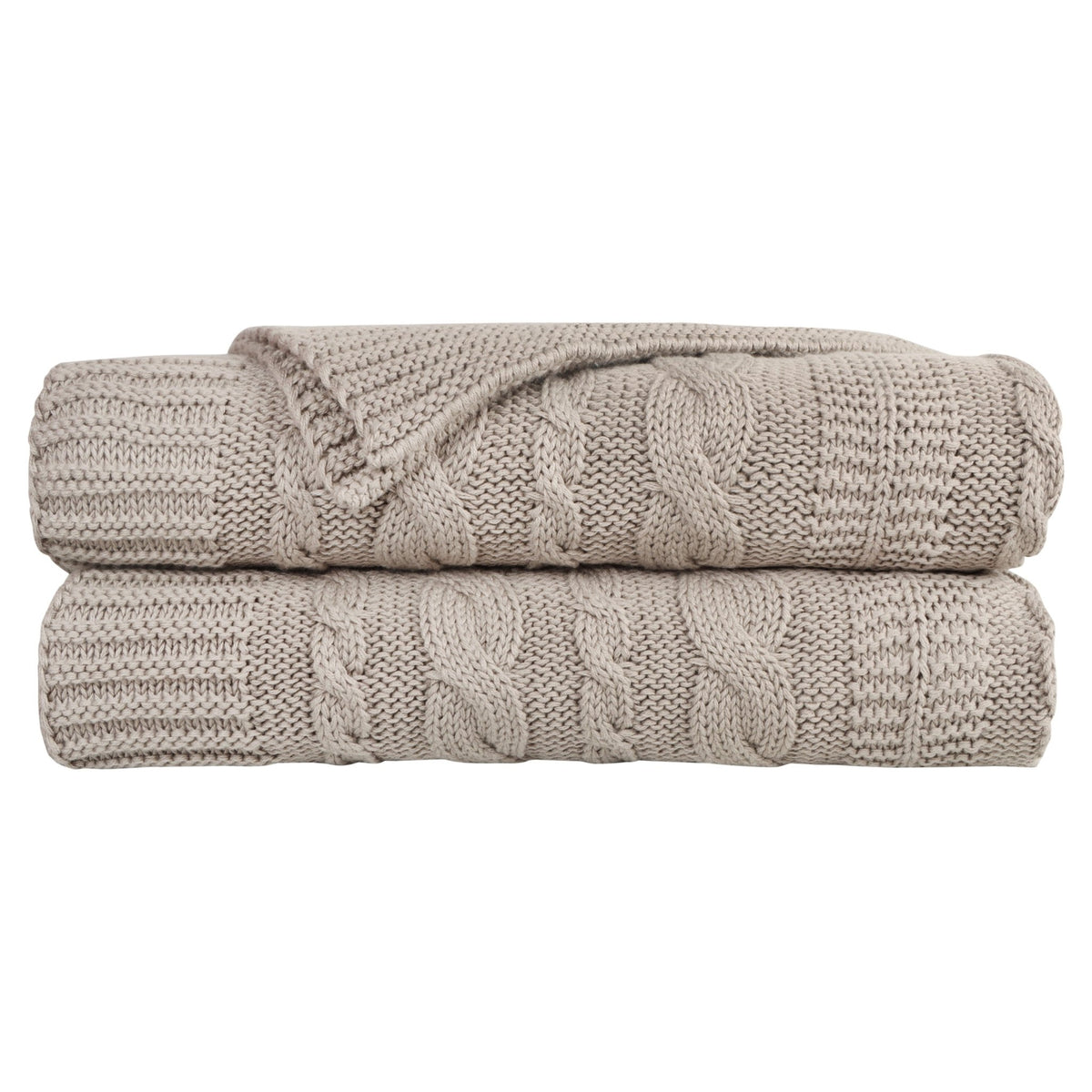 100% Organic Cotton Cable Knit Throw Blanket