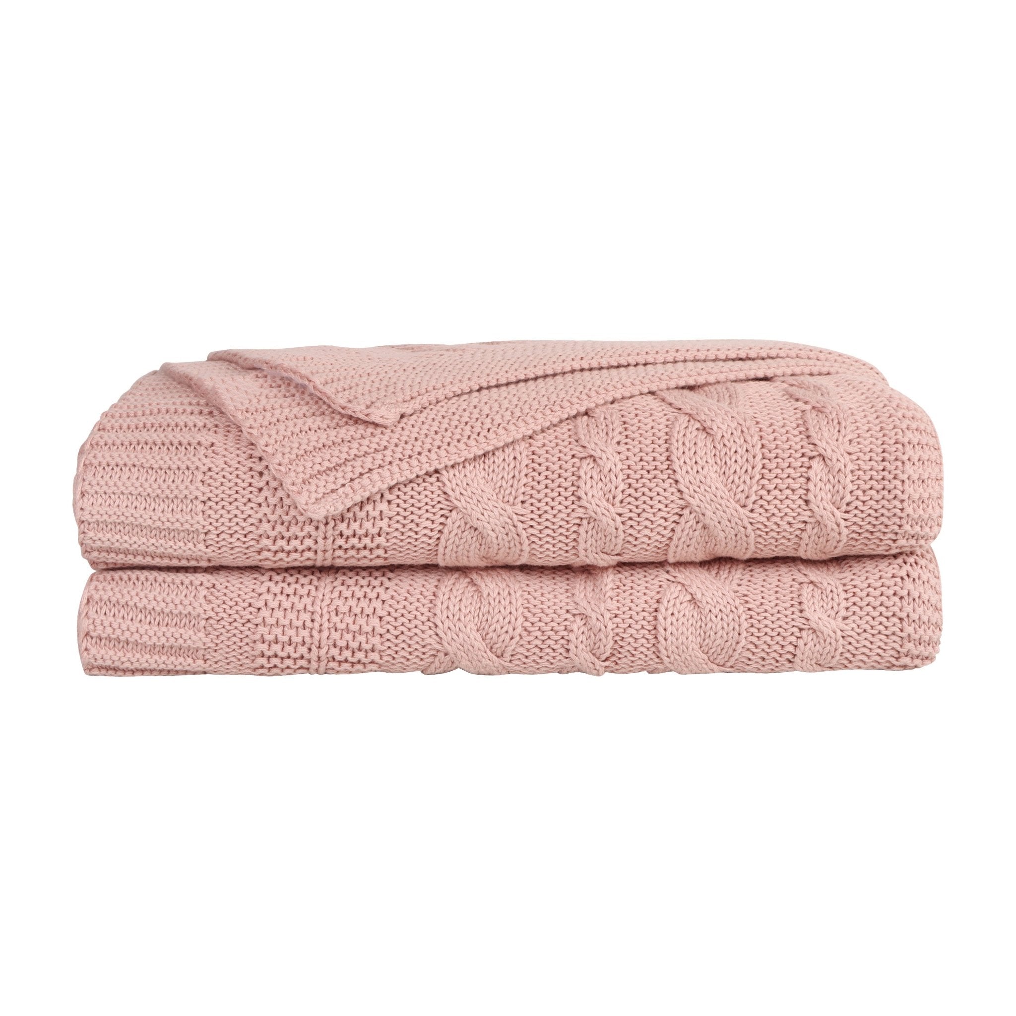 Organic Cotton Cable Knit Throw - DelaraHome