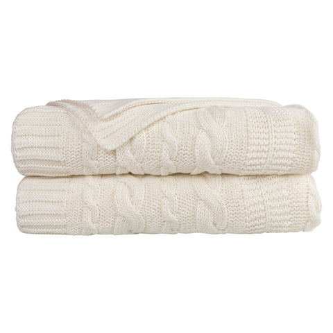 Organic Cotton Cable Knit Throw