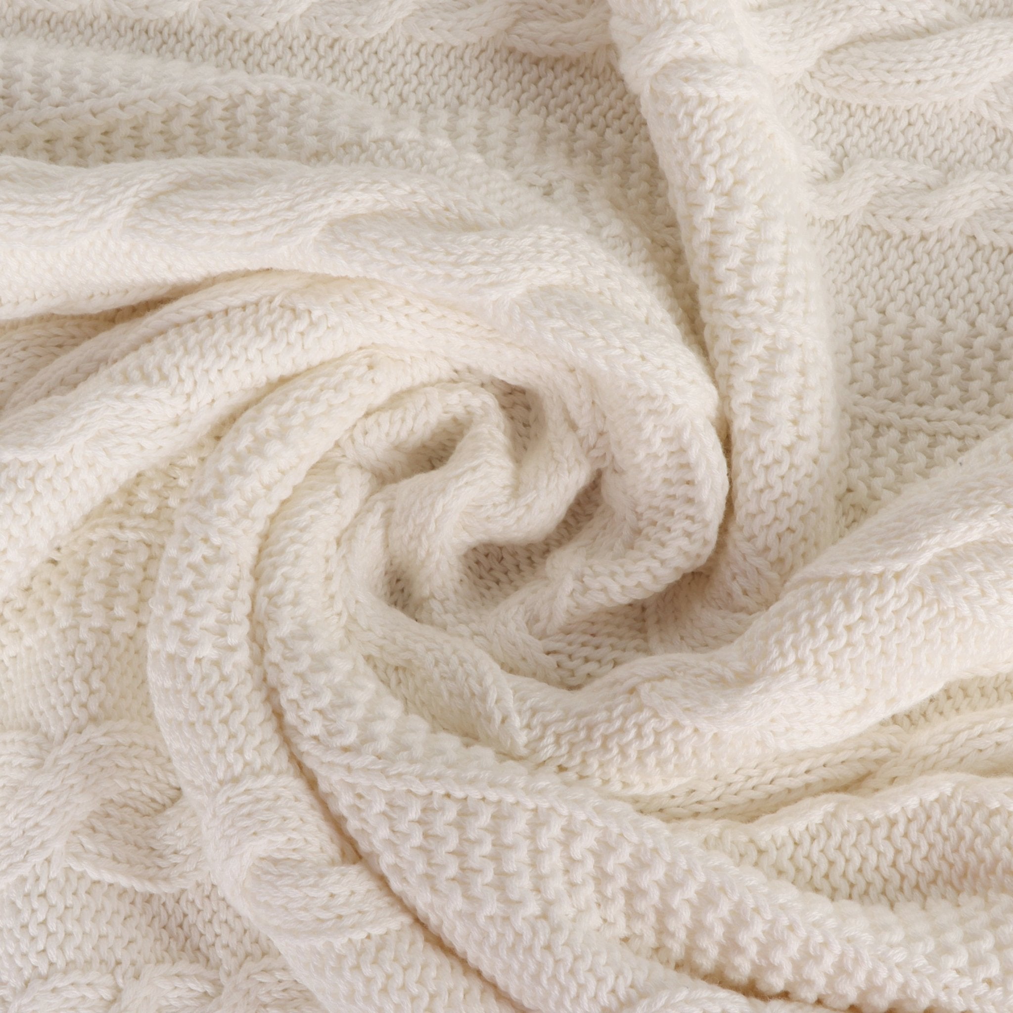 Organic Cotton Cable Knit Throw